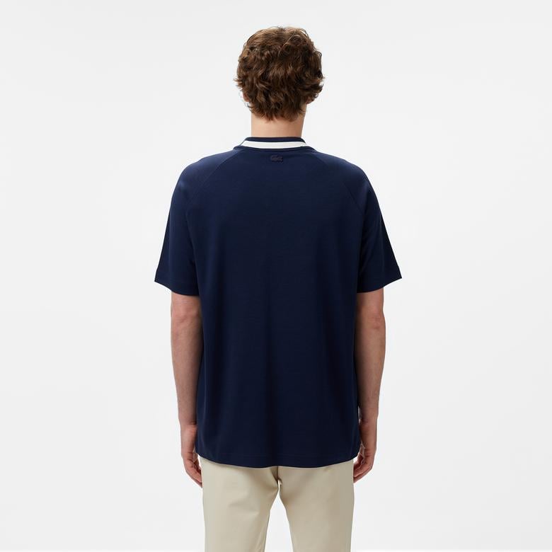 Erkek Bisiklet Yaka Lacivert Cepli T-Shirt