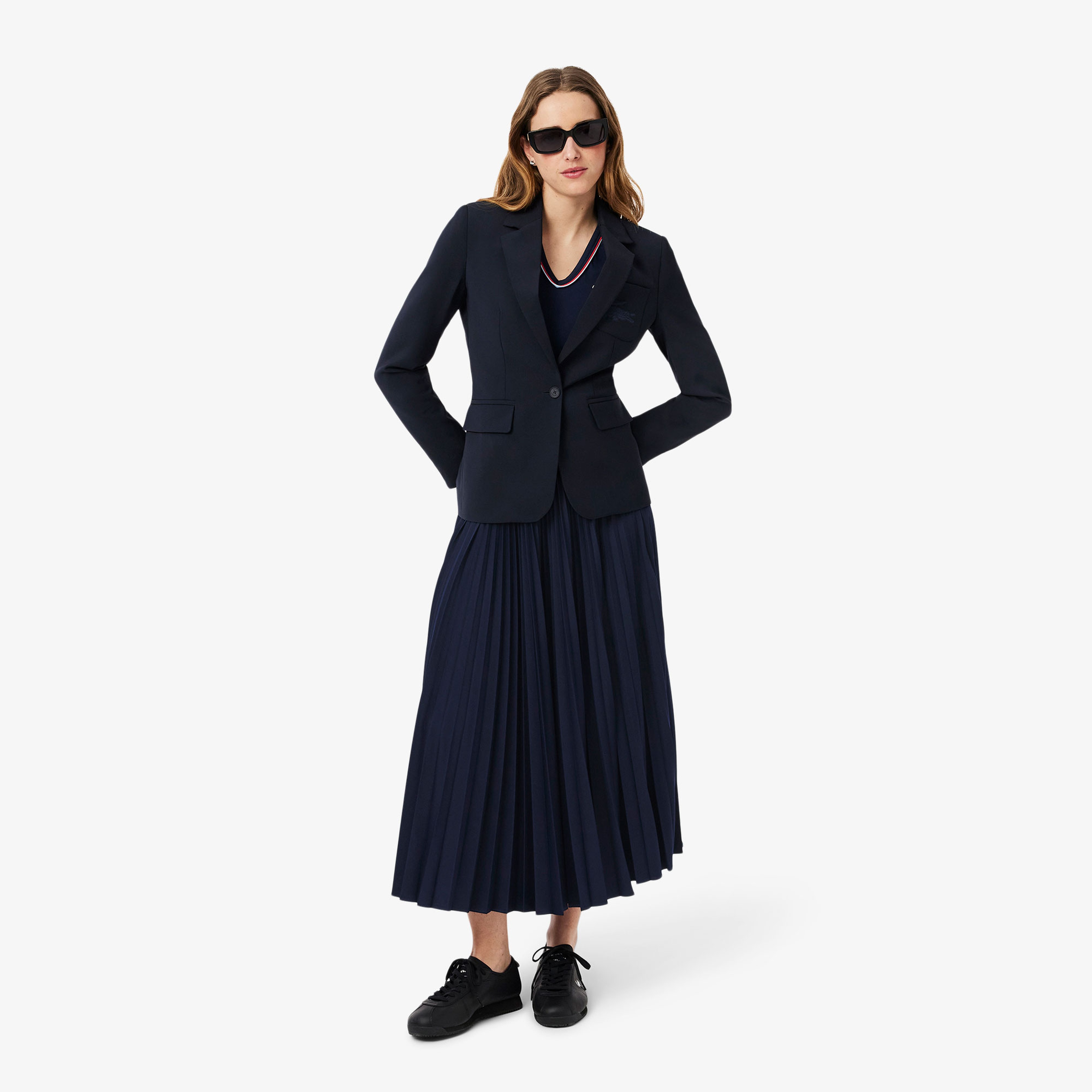 Kadın Pileli Lacivert Etek