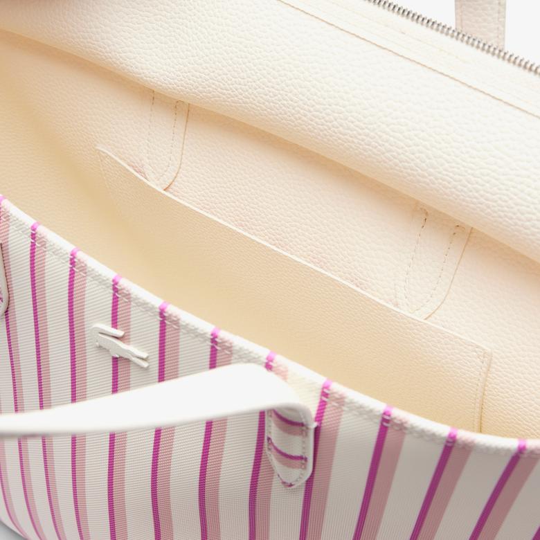 Anna Kadın Çizgili Pembe Omuz Çantası