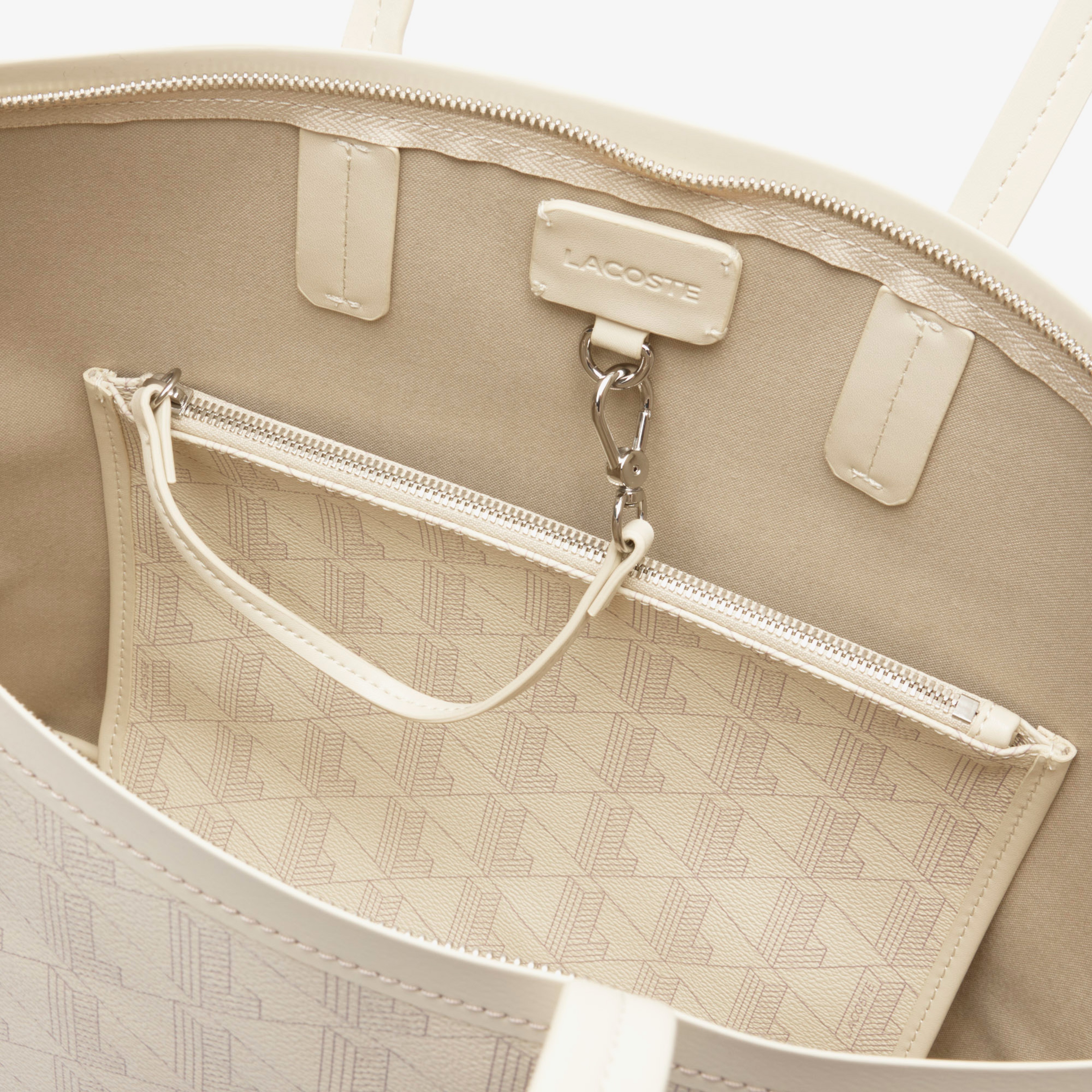 Zely Kadın Monogram Bej Omuz Çantası