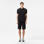 Erkek Regular Fit Baskılı Siyah Polo