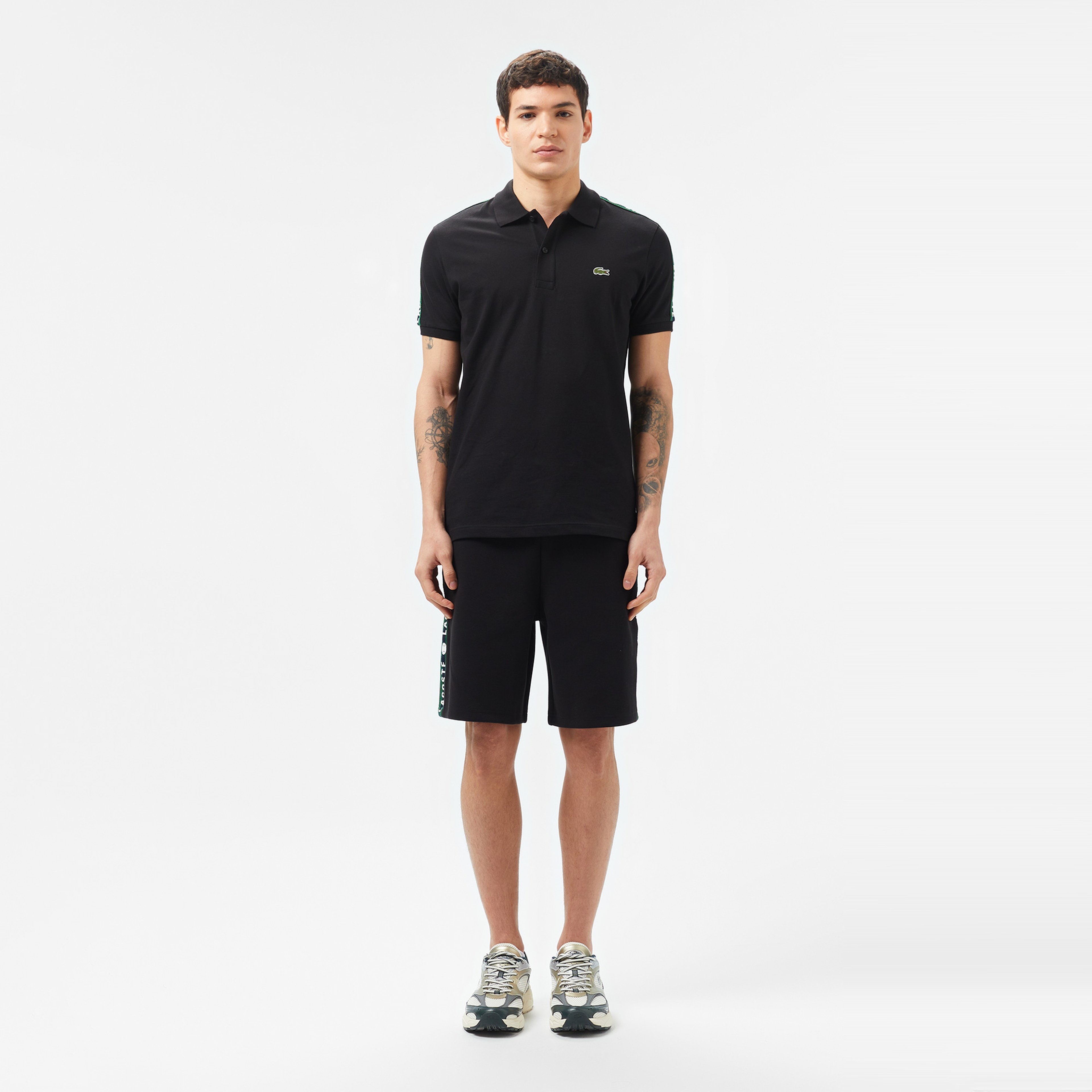 Erkek Regular Fit Baskılı Siyah Polo