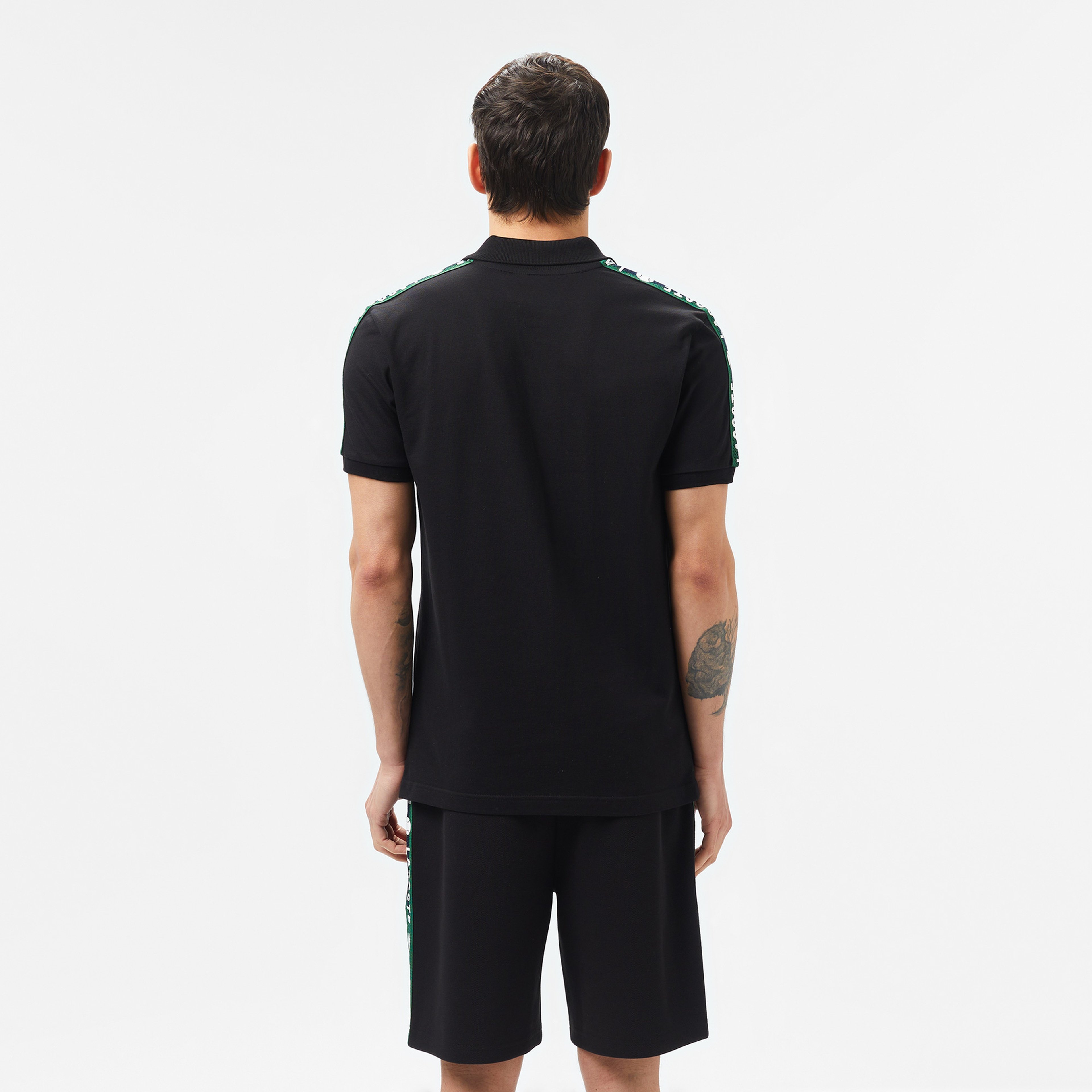 Erkek Regular Fit Baskılı Siyah Polo