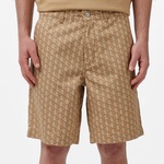 Erkek Loose Fit Monogram Bej Bermuda Şort