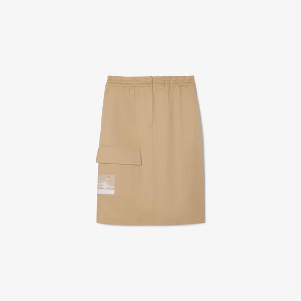 Kadın Straight Fit Bej Etek