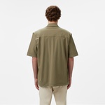 Erkek Relaxed Fit Kısa Kollu Haki Gömlek