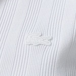 Kadın Slim Fit Kısa Kollu Yarım Fermuarlı Beyaz Triko