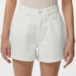Kadın Regular Fit Denim Beyaz Şort