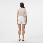 Kadın Regular Fit Denim Beyaz Şort