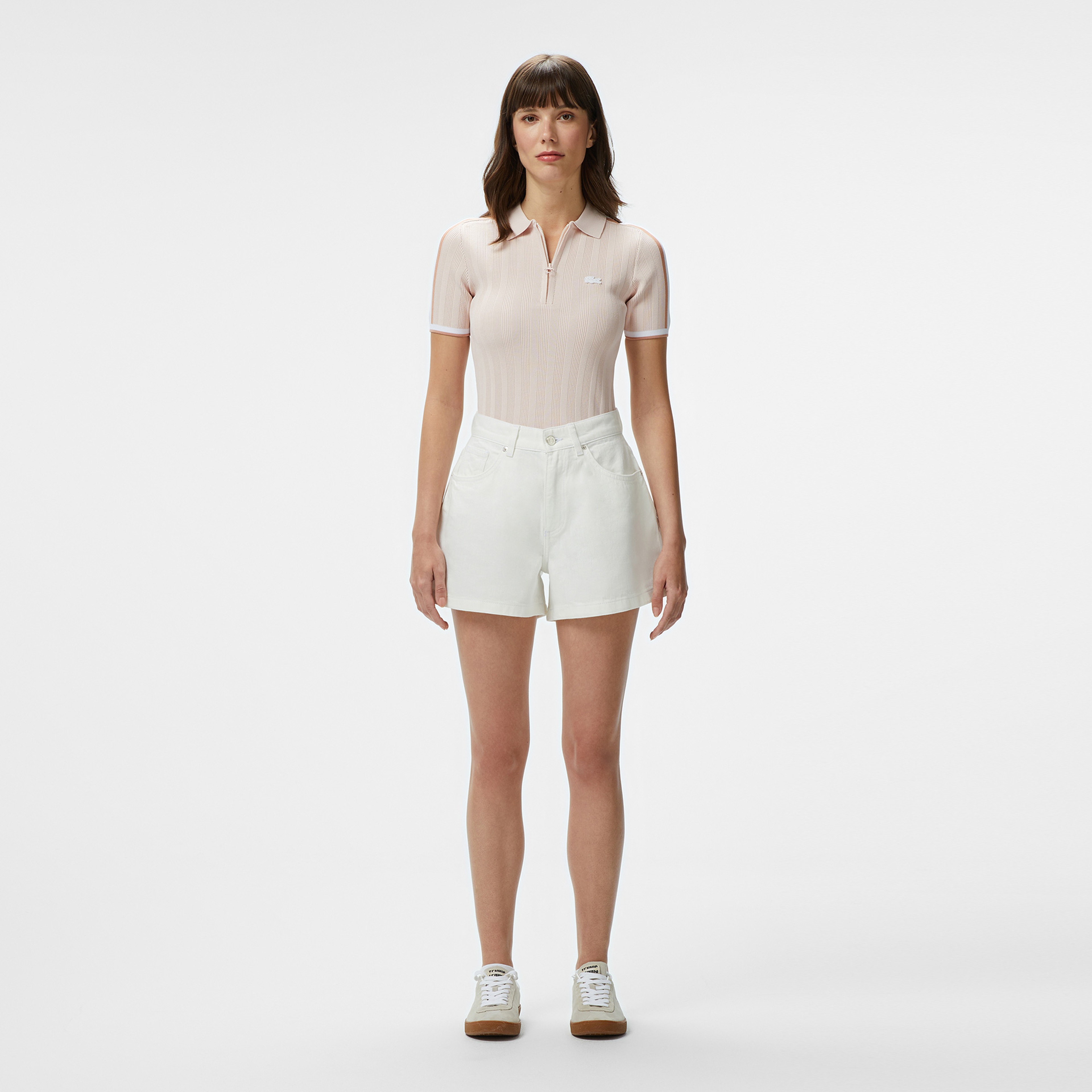 Kadın Regular Fit Denim Beyaz Şort