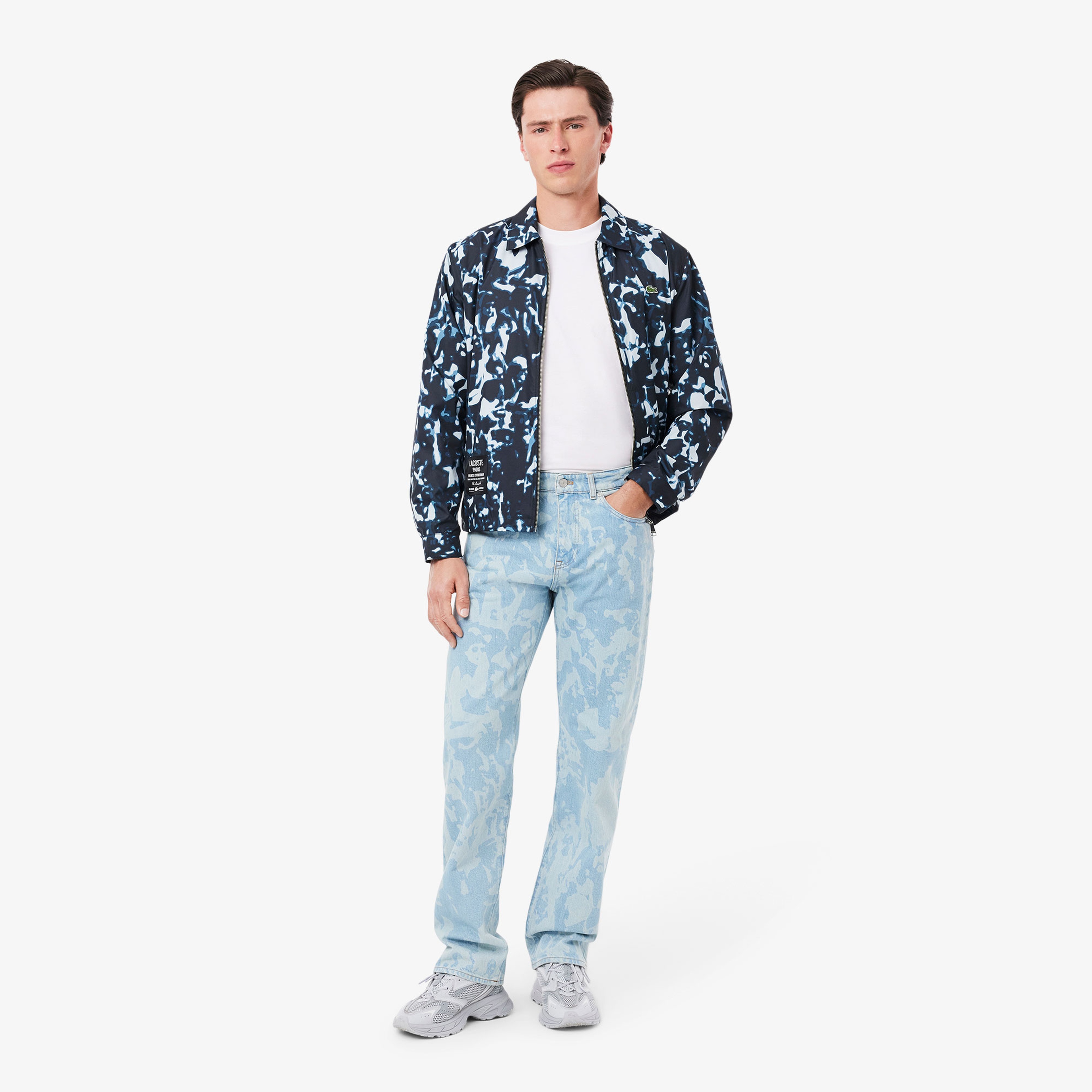 Lacoste Print Motif Erkek Beyaz T-Shirt