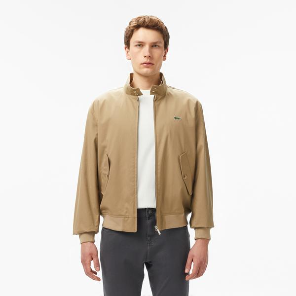 Erkek Regular Fit Dik Yaka Bej Yağmurluk