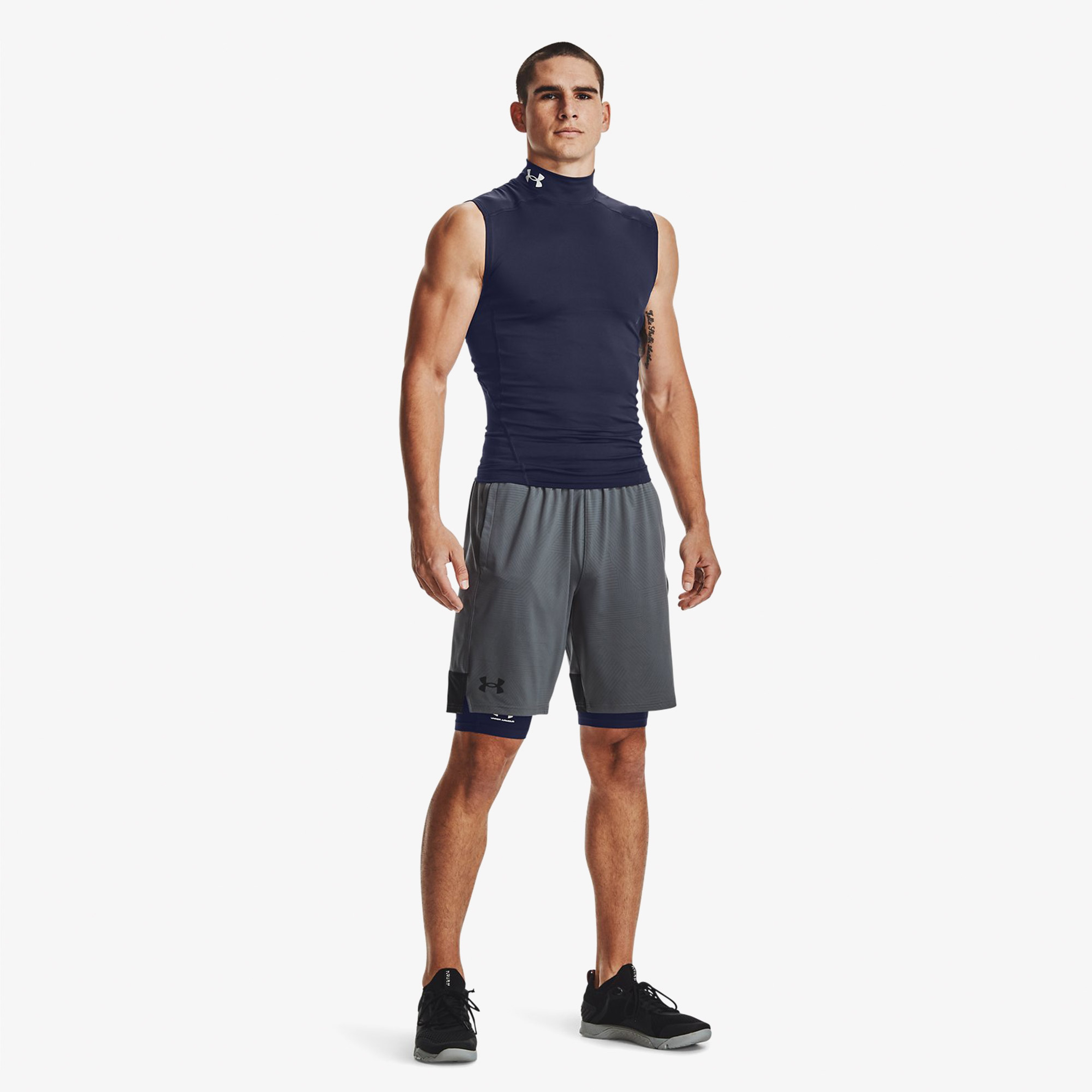 Under Armour Heat Gear Erkek Lacivert Kısa Antrenman Taytı