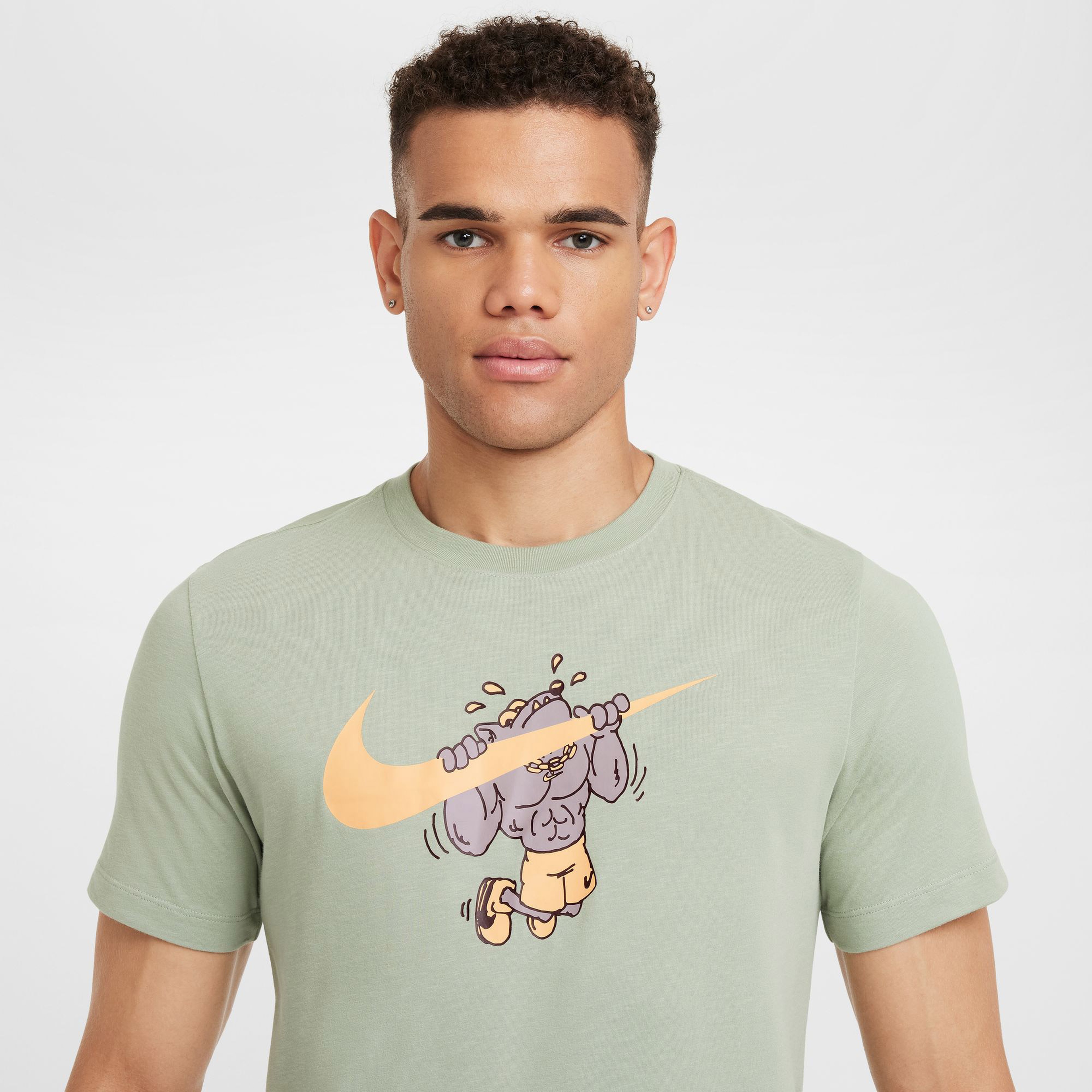 Nike Dri Fit Fitness Erkek Yeşil Antrenman T-Shirt