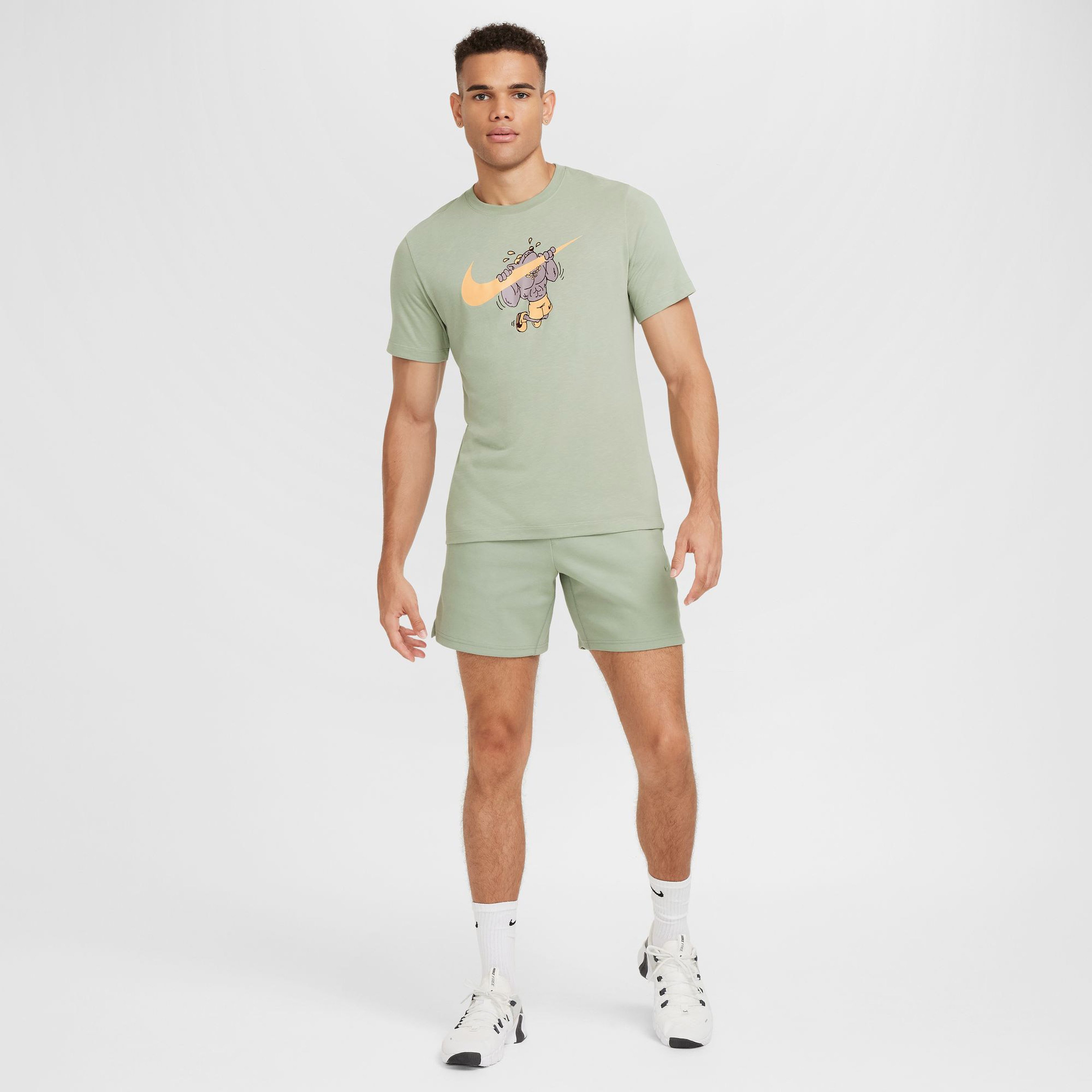 Nike Dri Fit Fitness Erkek Yeşil Antrenman T-Shirt