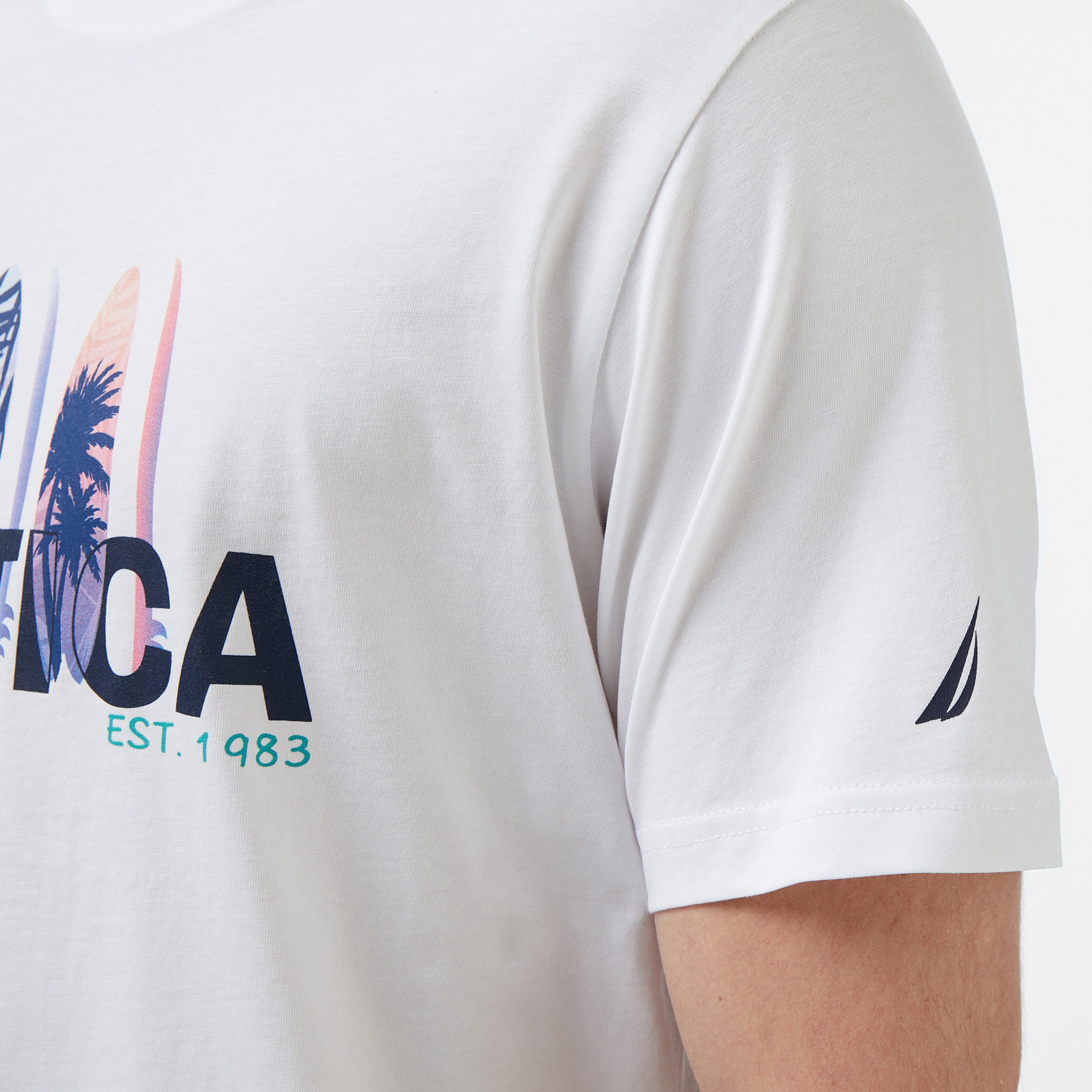 Nautica Erkek Beyaz Regular Fit T-Shirt