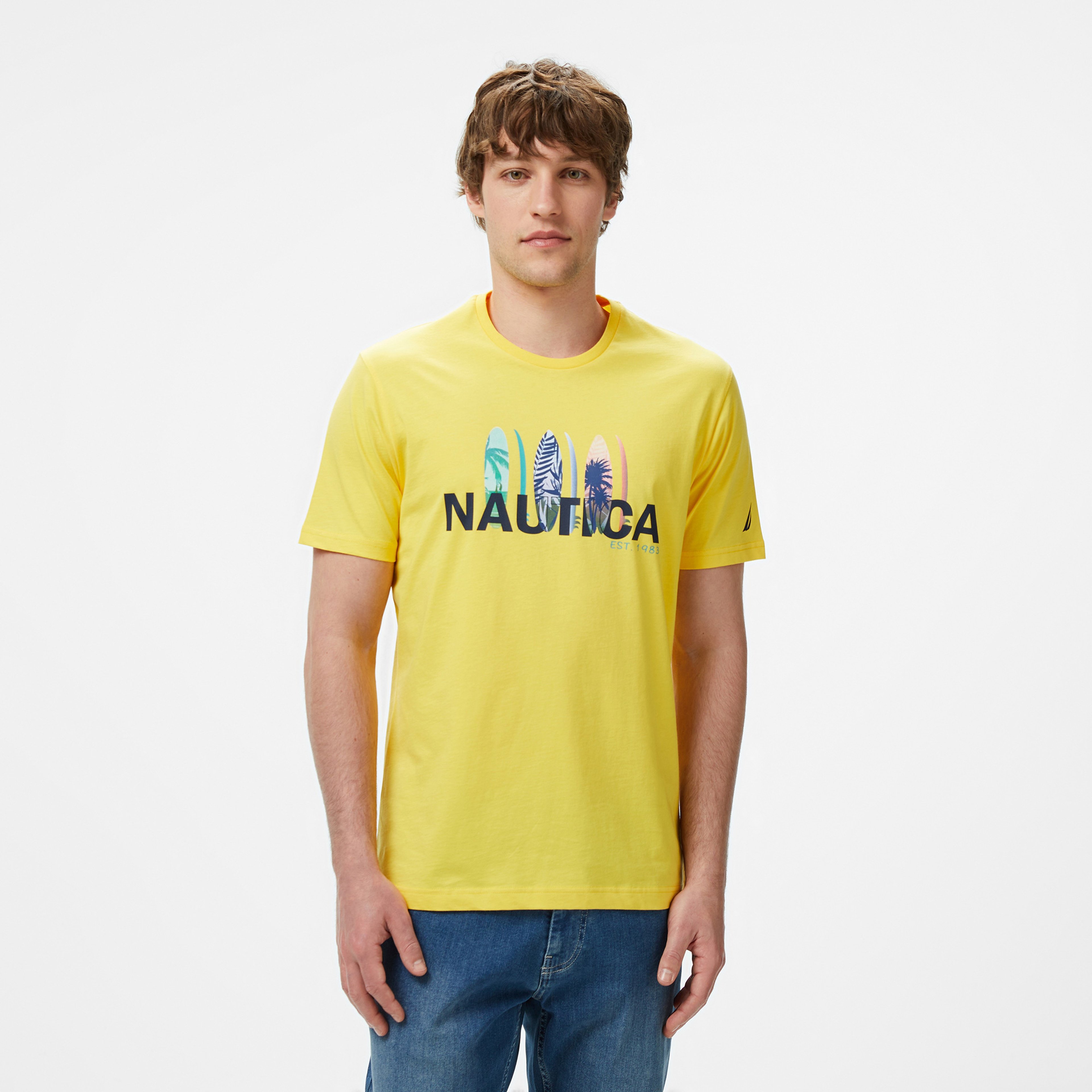 Nautica Erkek Sarı Regular Fit T-Shirt