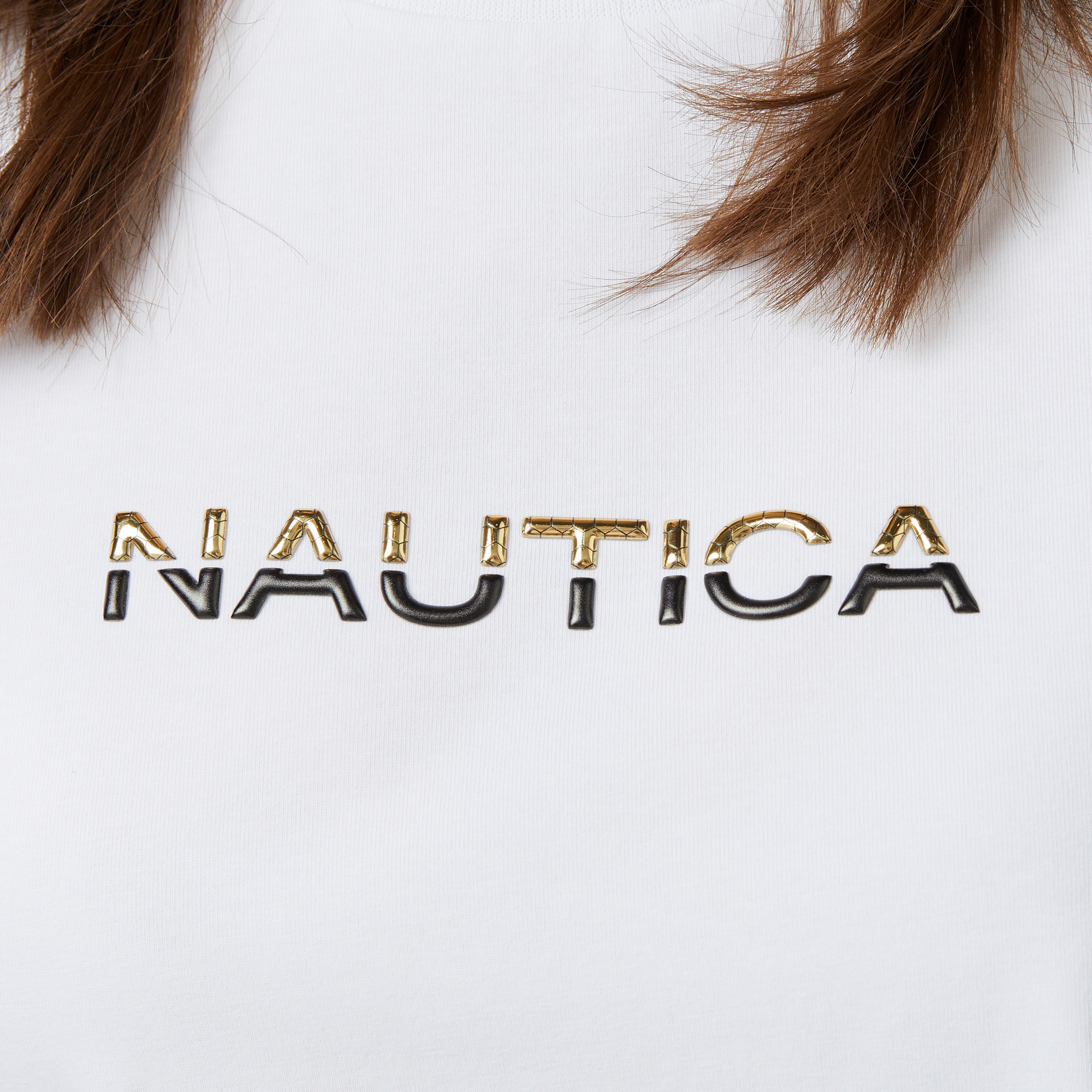 Nautica Kadın Beyaz Regular Fit Baskılı T-Shirt