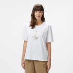 Nautica Kadın Beyaz Regular Fit Nakışlı T-Shirt