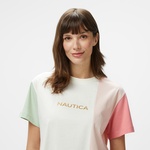Nautica Kadın Pembe Regular Fit Renk Bloklu T-Shirt
