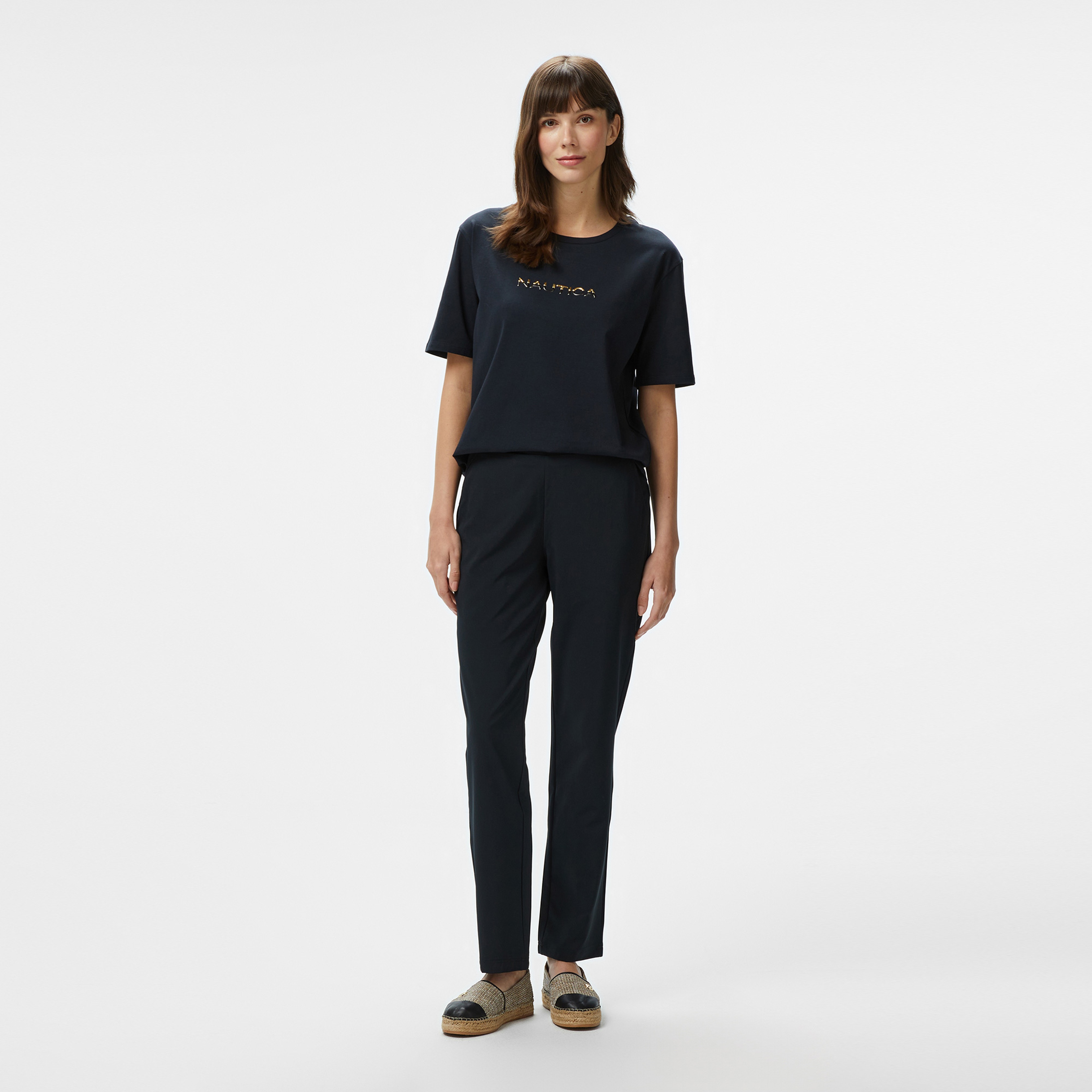 Nautica Kadın Siyah Relaxed Fit Pantolon