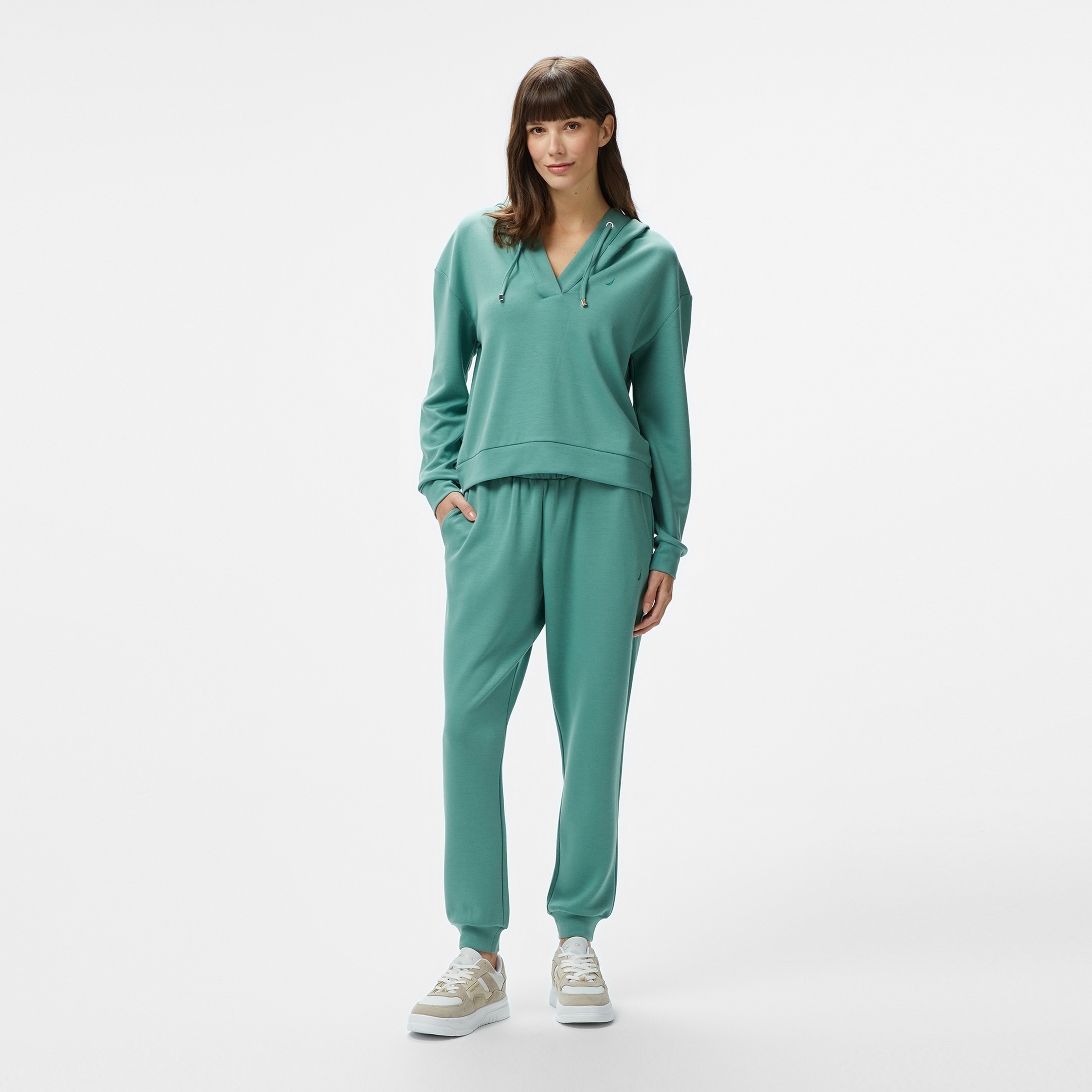 Nautica Kadın Yeşil Regular Fit Kapüşonlu Sweatshirt