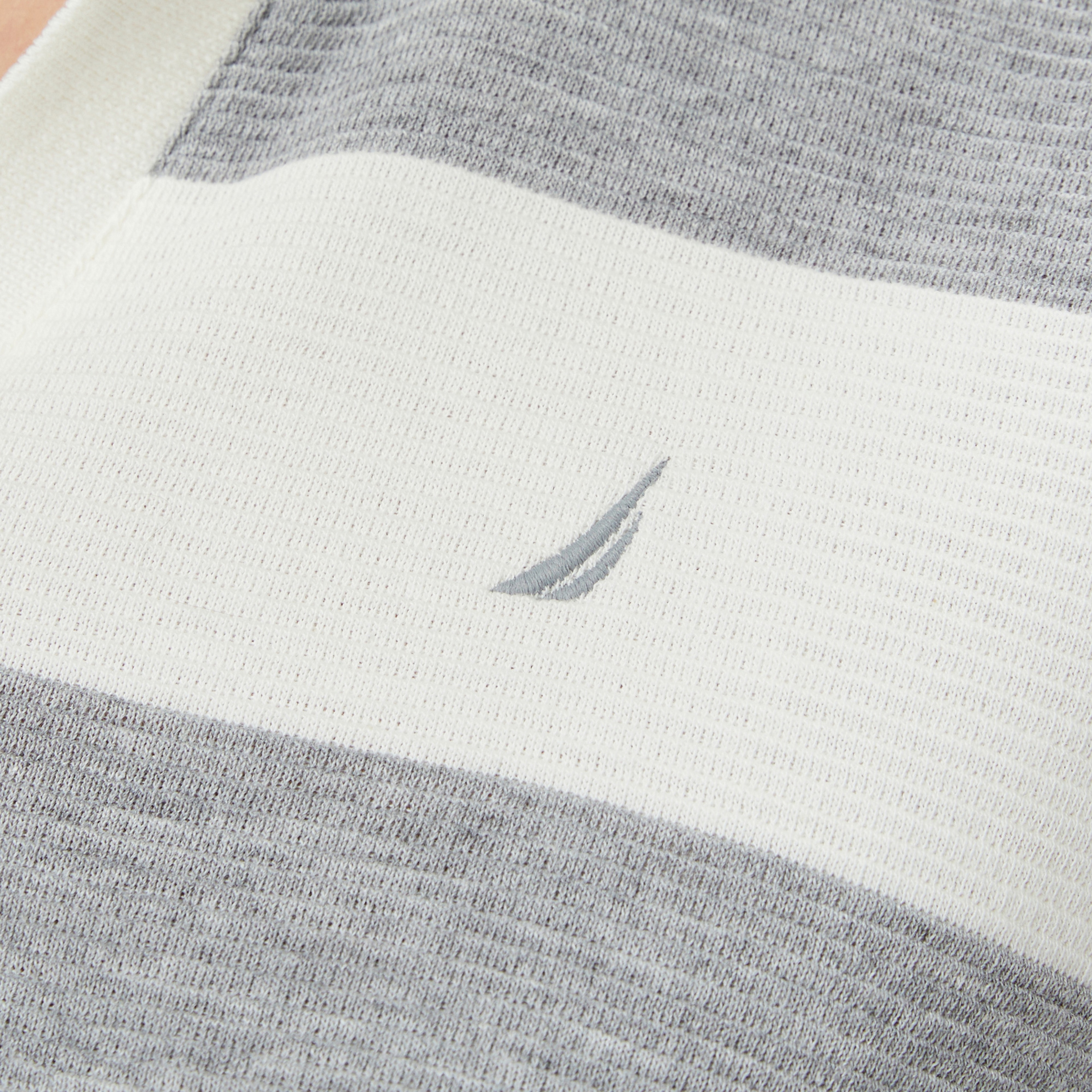 Nautica Kadın Gri Regular Fit Çizgili Polo Yaka T-Shirt