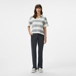 Nautica Kadın Gri Regular Fit Çizgili Polo Yaka T-Shirt