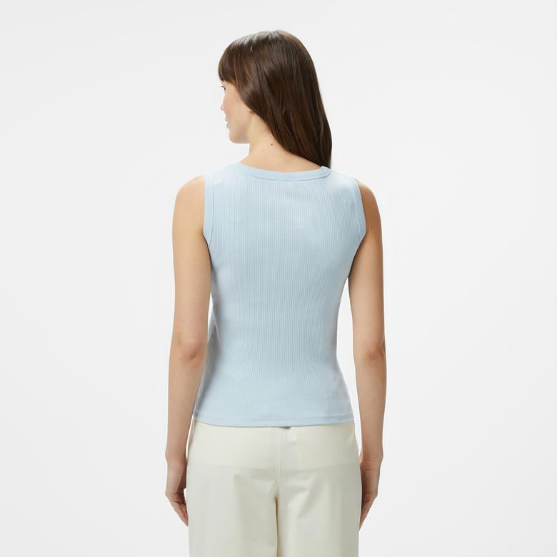 Nautica Kadın Mavi Slim Fit Kolsuz T-Shirt