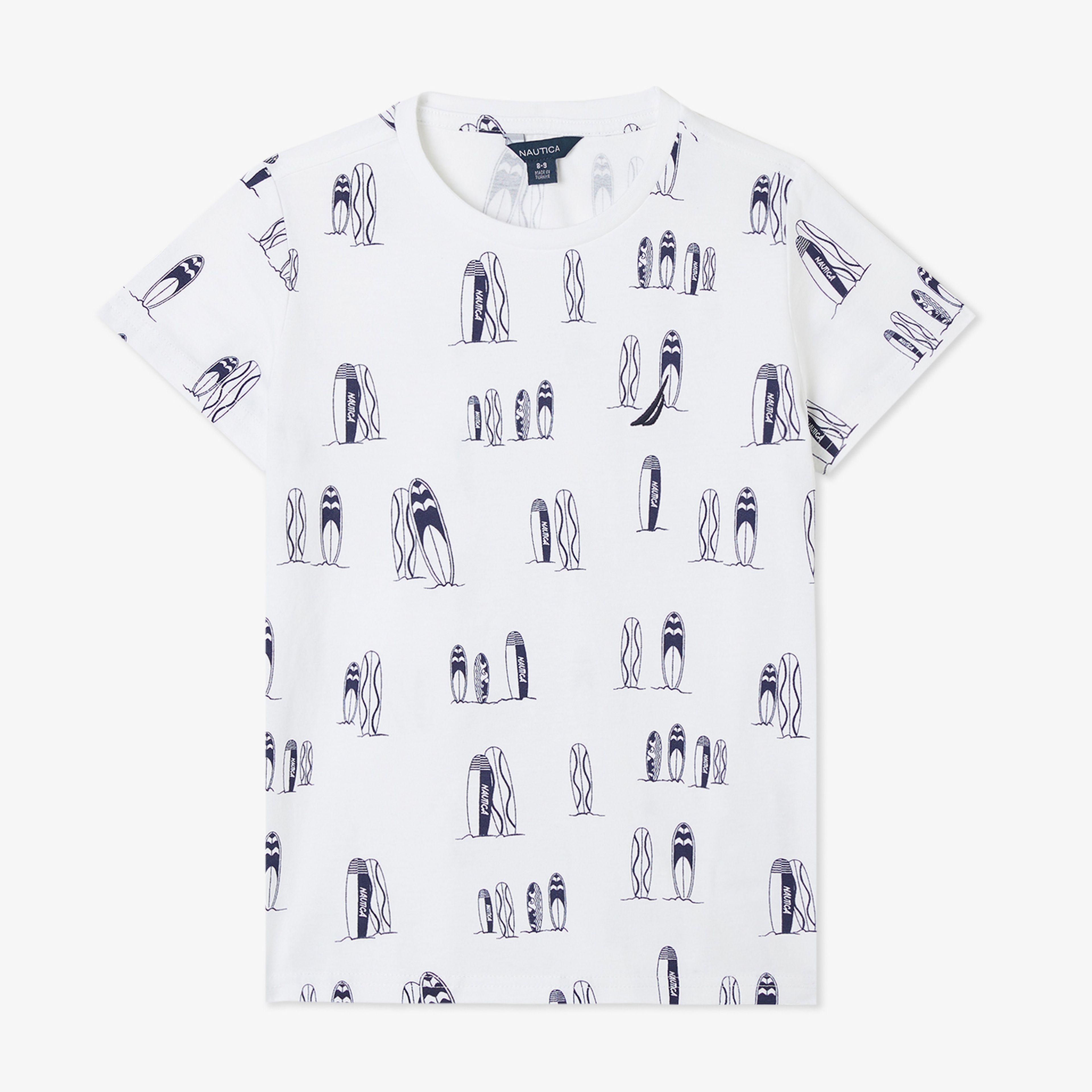Nautica Erkek Çocuk Beyaz Regular Fit Baskılı T-Shirt