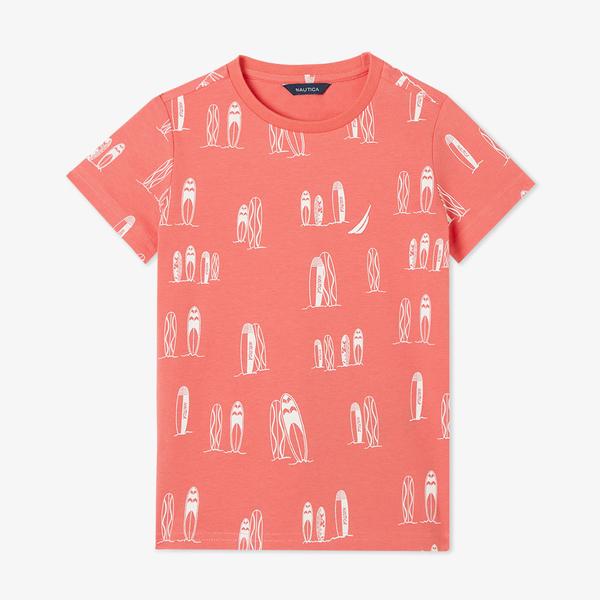 Nautica Erkek Çocuk Kırmızı Regular Fit Baskılı T-Shirt