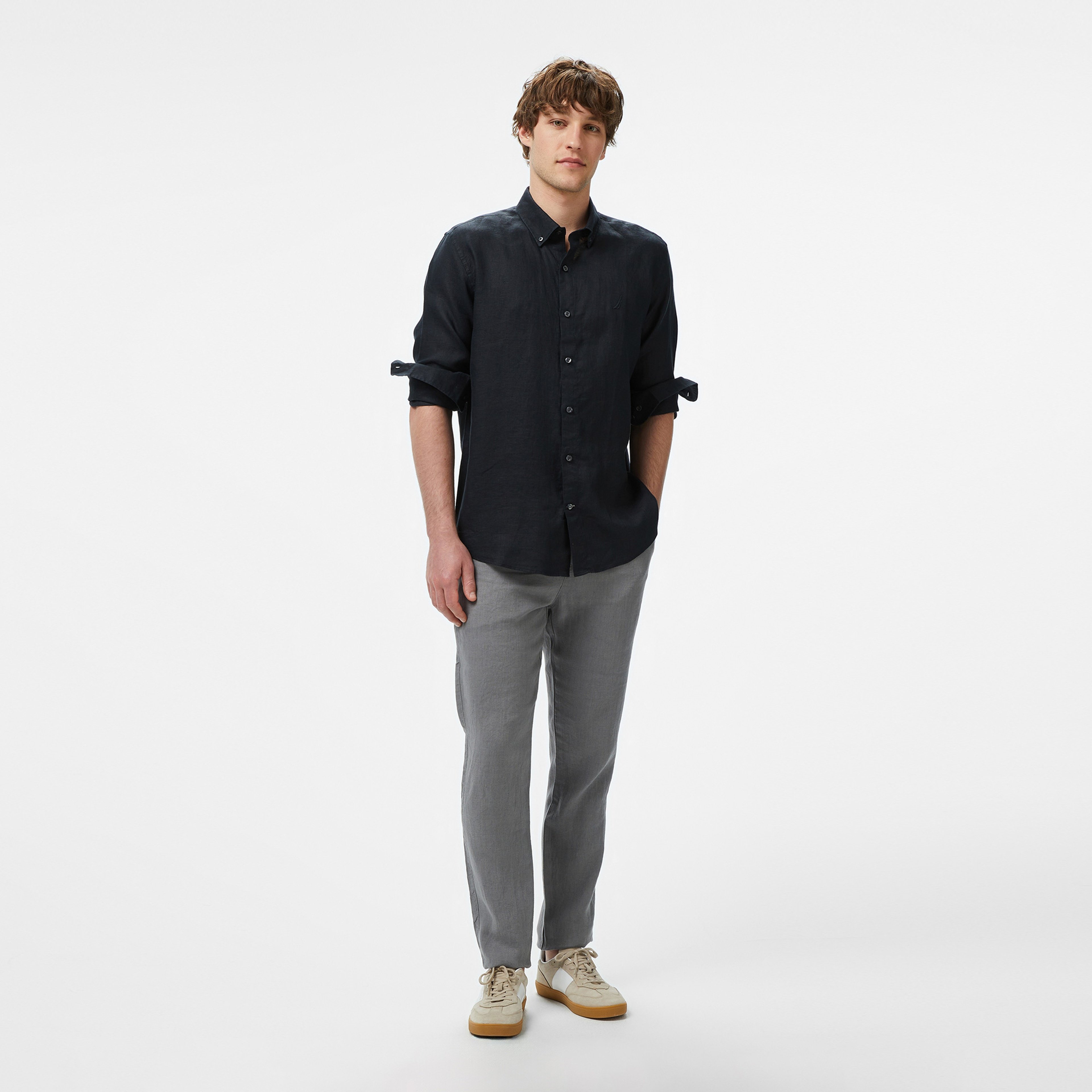 Nautica Erkek Gri Jogger Keten Pantolon