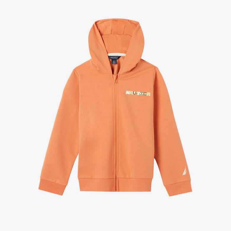 Nautica Erkek Çocuk Turuncu Regular Fit Kapüşonlu Sweatshirt