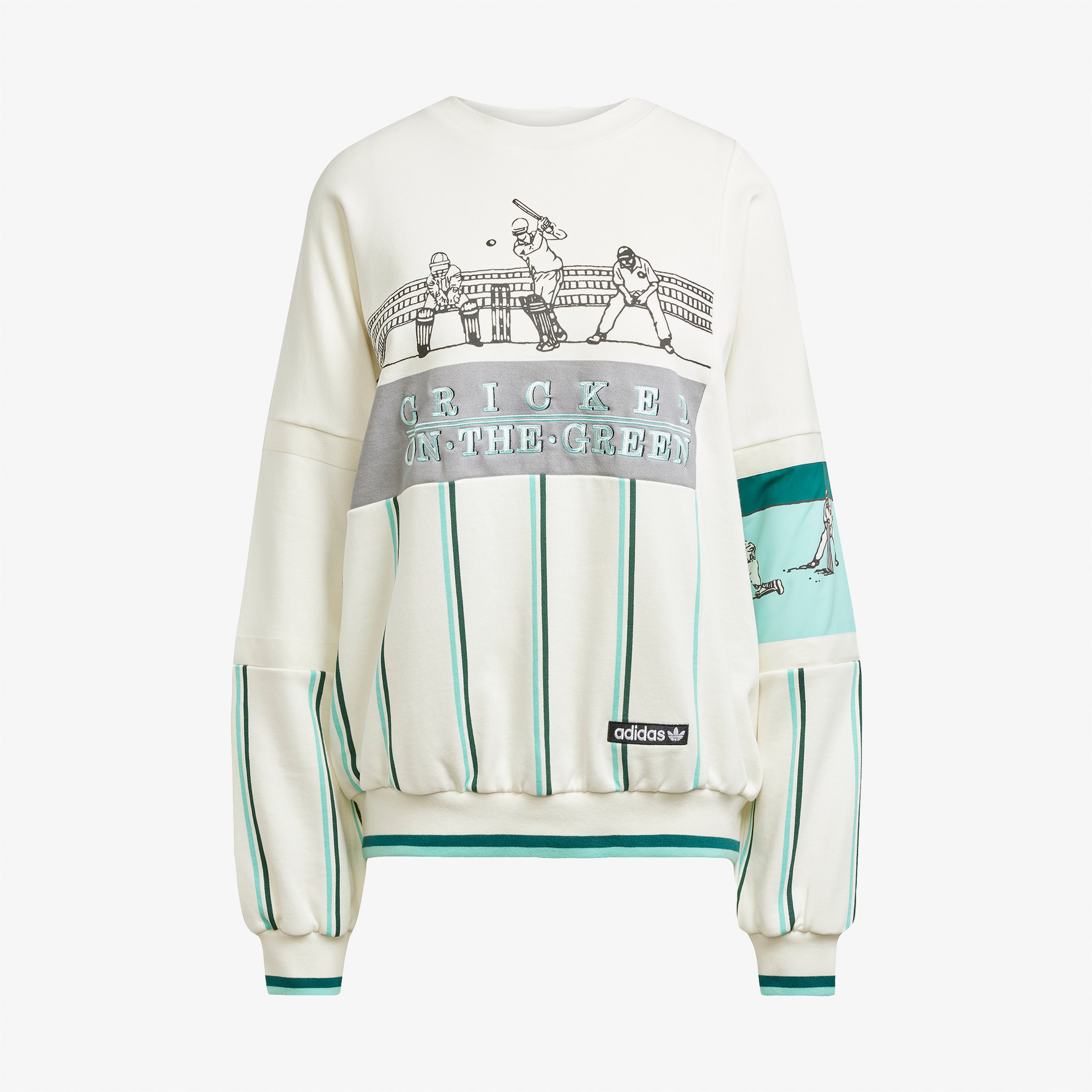 adidas Originals Retro Sports Cricket Inspired Kadın Beyaz Sweatshirt