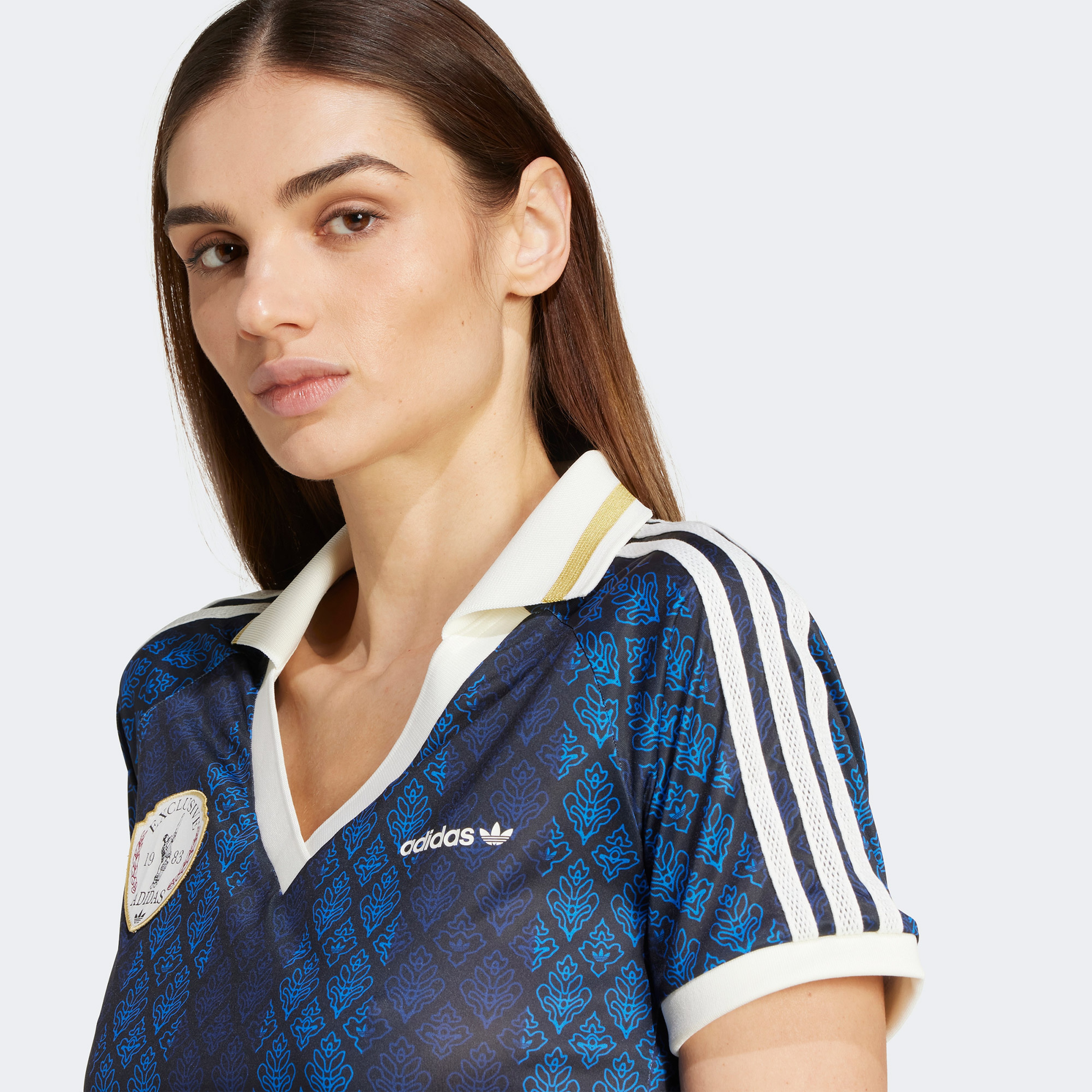adidas Retro Sport Cricket Inspired Kadın Lacivert Crop Forma
