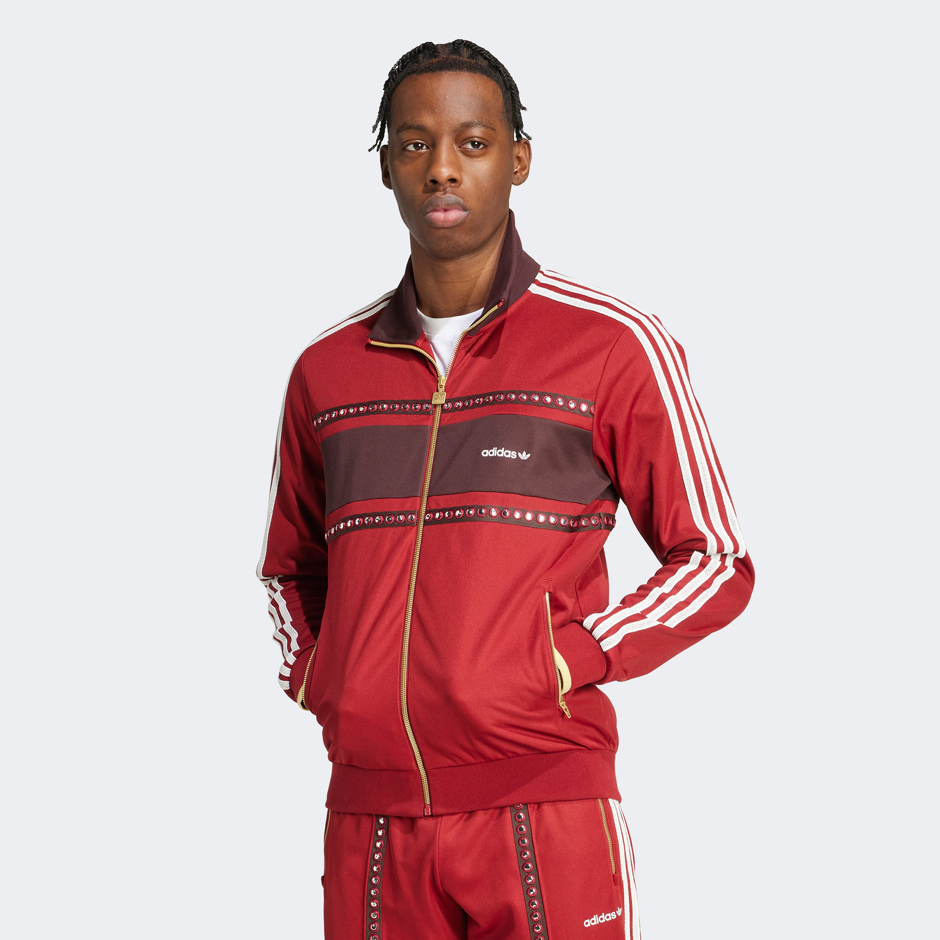 adidas Retro Sport Cricket Inspired Erkek Kırmızı Eşofman Üstü