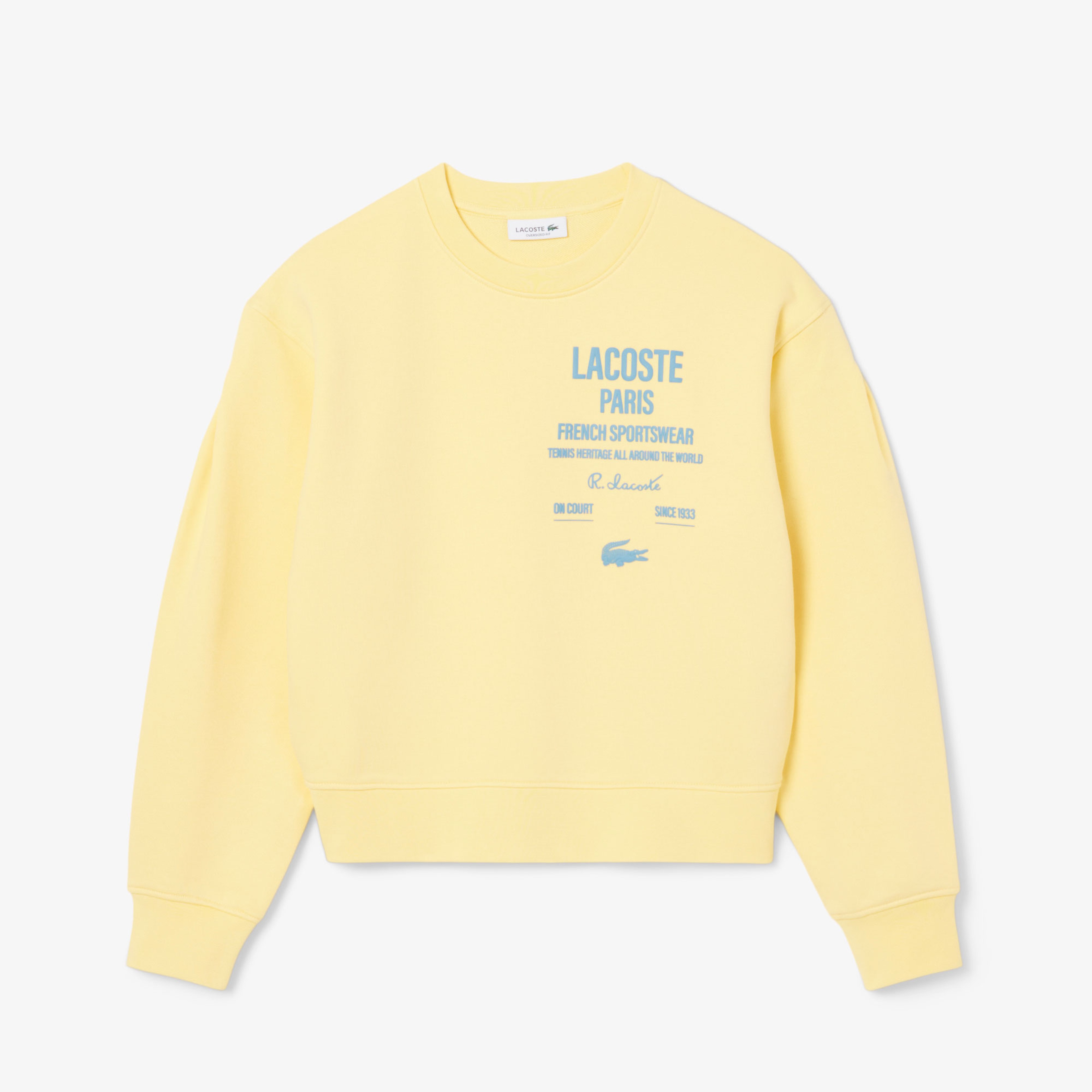 Lacoste Oversized Fit Pleated Kadın Sarı Eşofman Üstü
