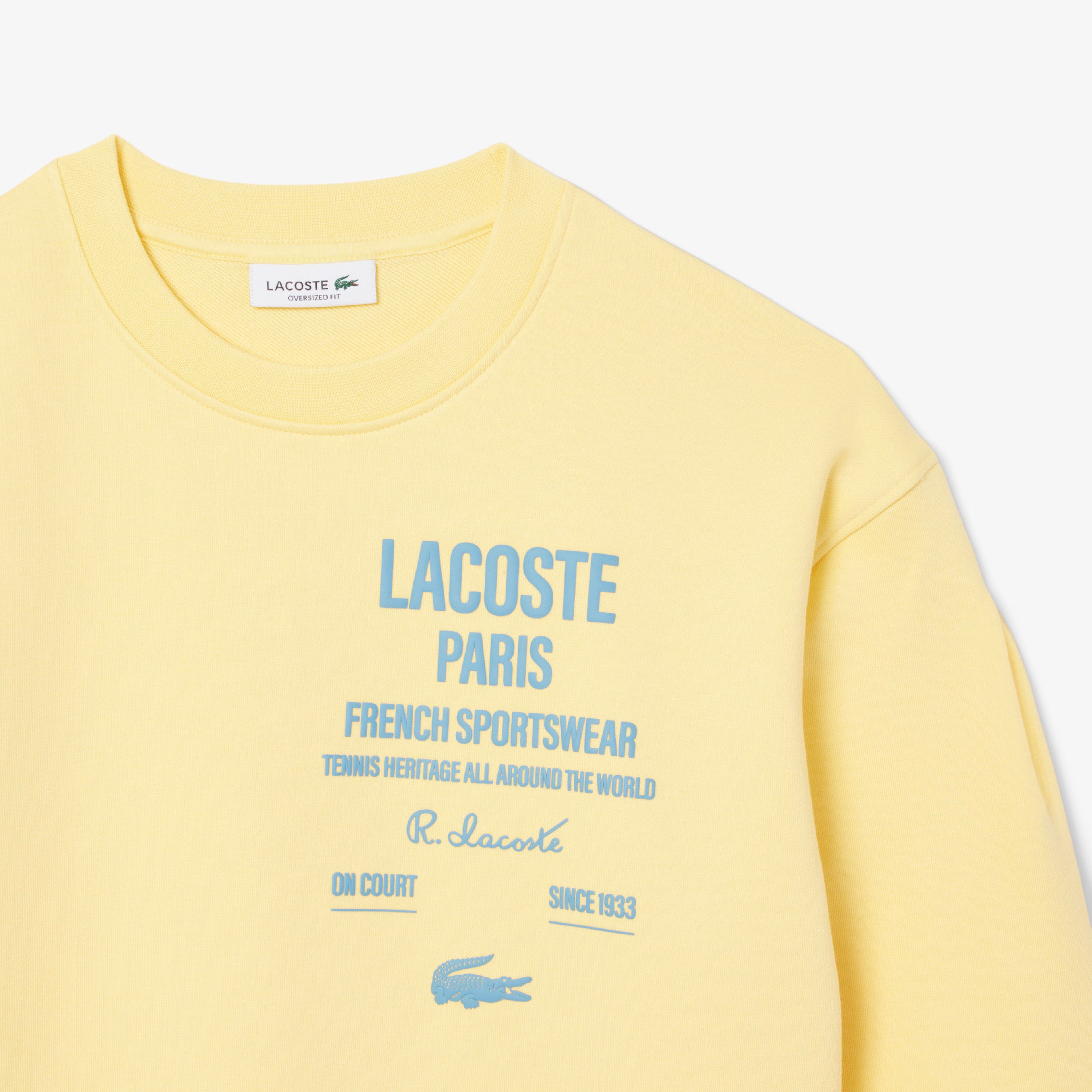 Lacoste Oversized Fit Pleated Kadın Sarı Eşofman Üstü