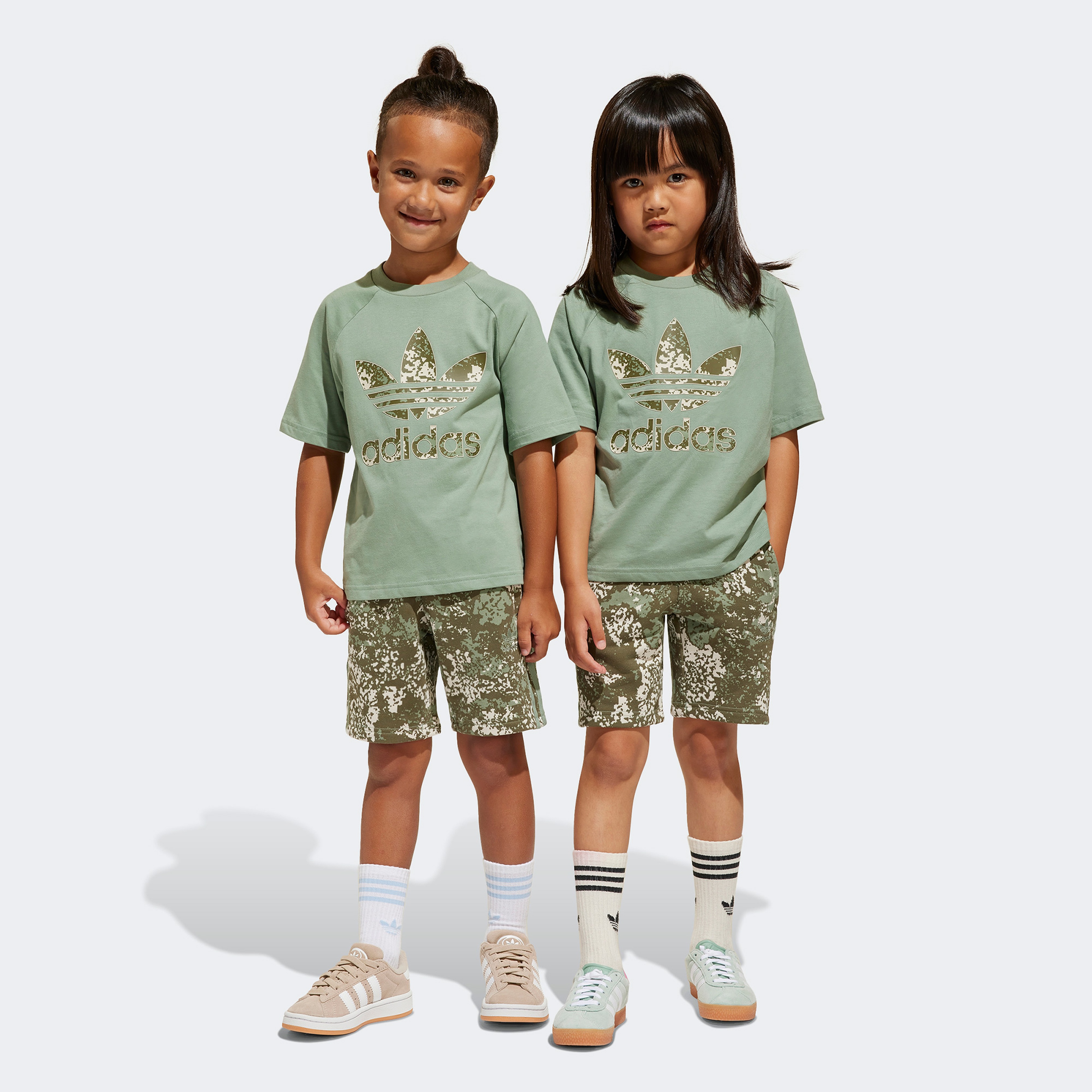 adidas Short Tee Set Çocuk Yeşil Şort Takımı