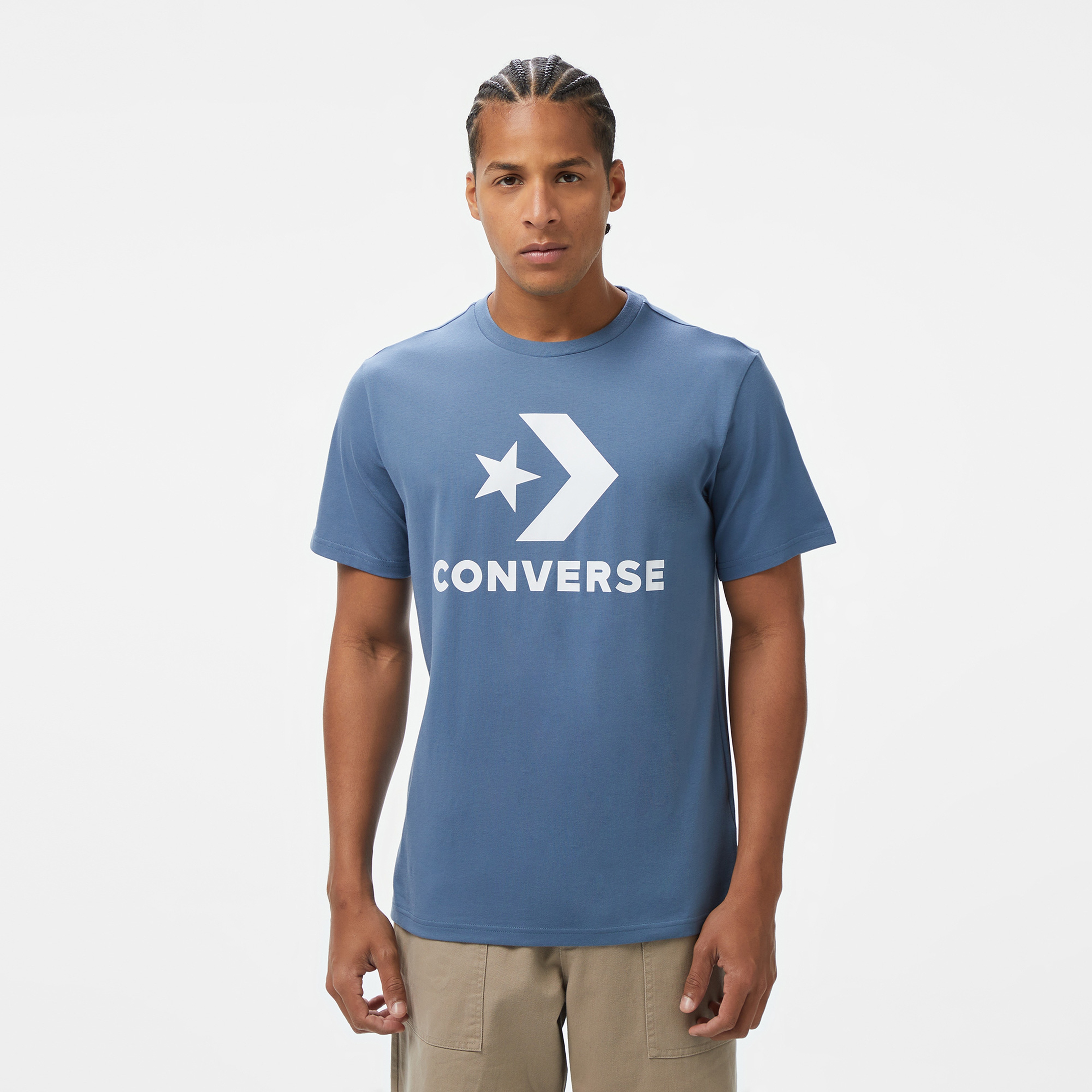 Converse Go-To All Star Patch Standard-Fit Mavi T-Shirt