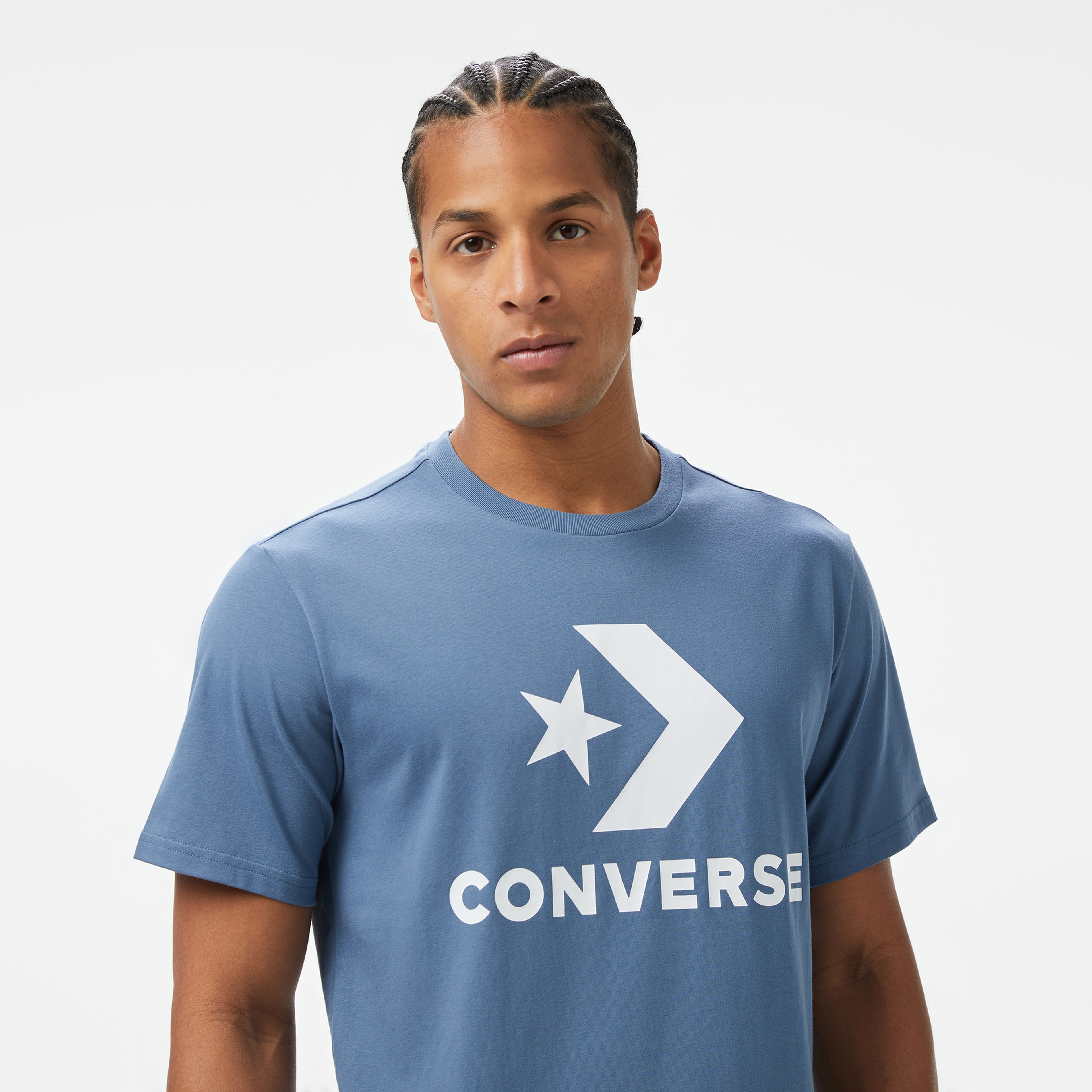 Converse Go-To All Star Patch Standard-Fit Mavi T-Shirt