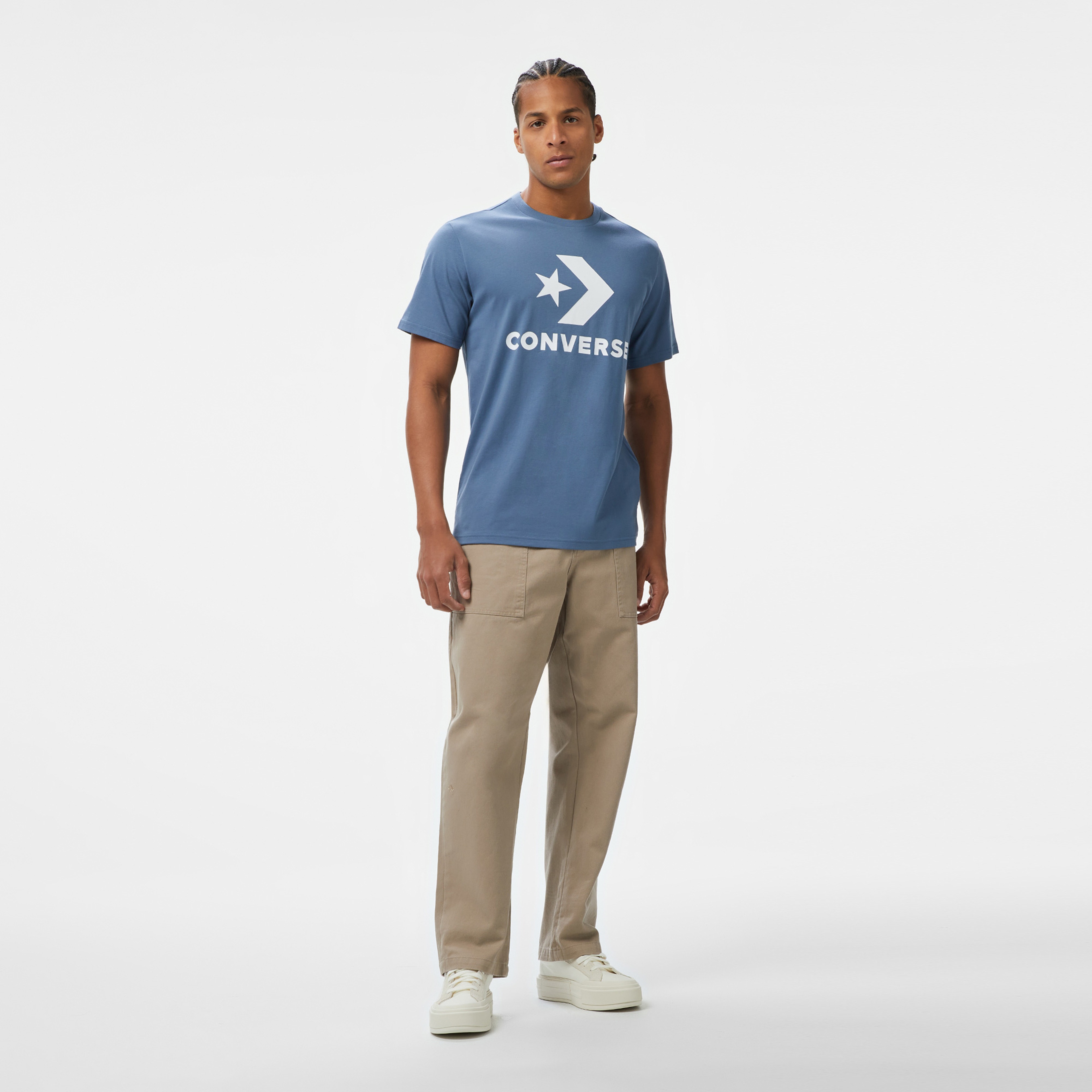 Converse Go-To All Star Patch Standard-Fit Mavi T-Shirt