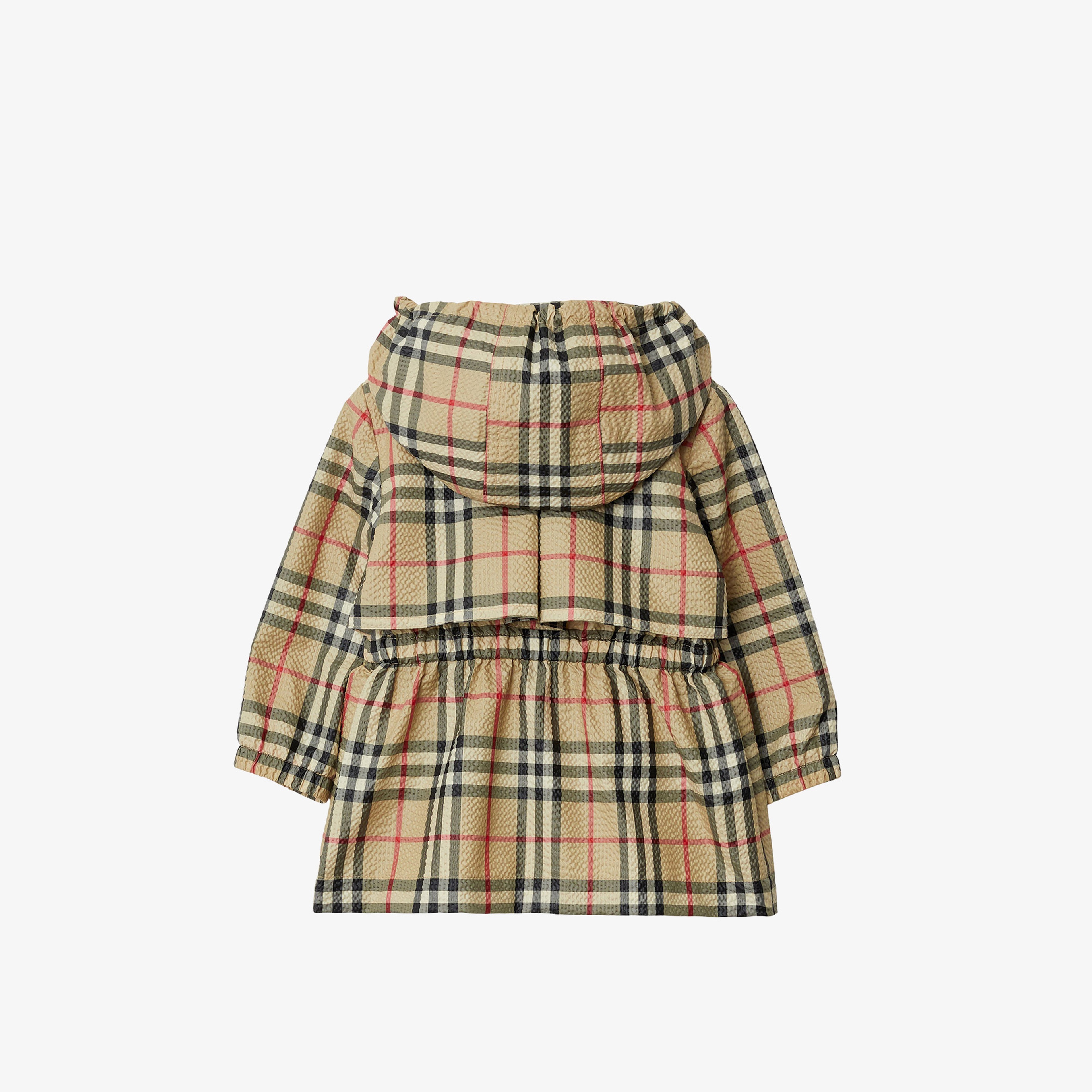 Burberry Check Kapüşonlu Çocuk Bej Ceket