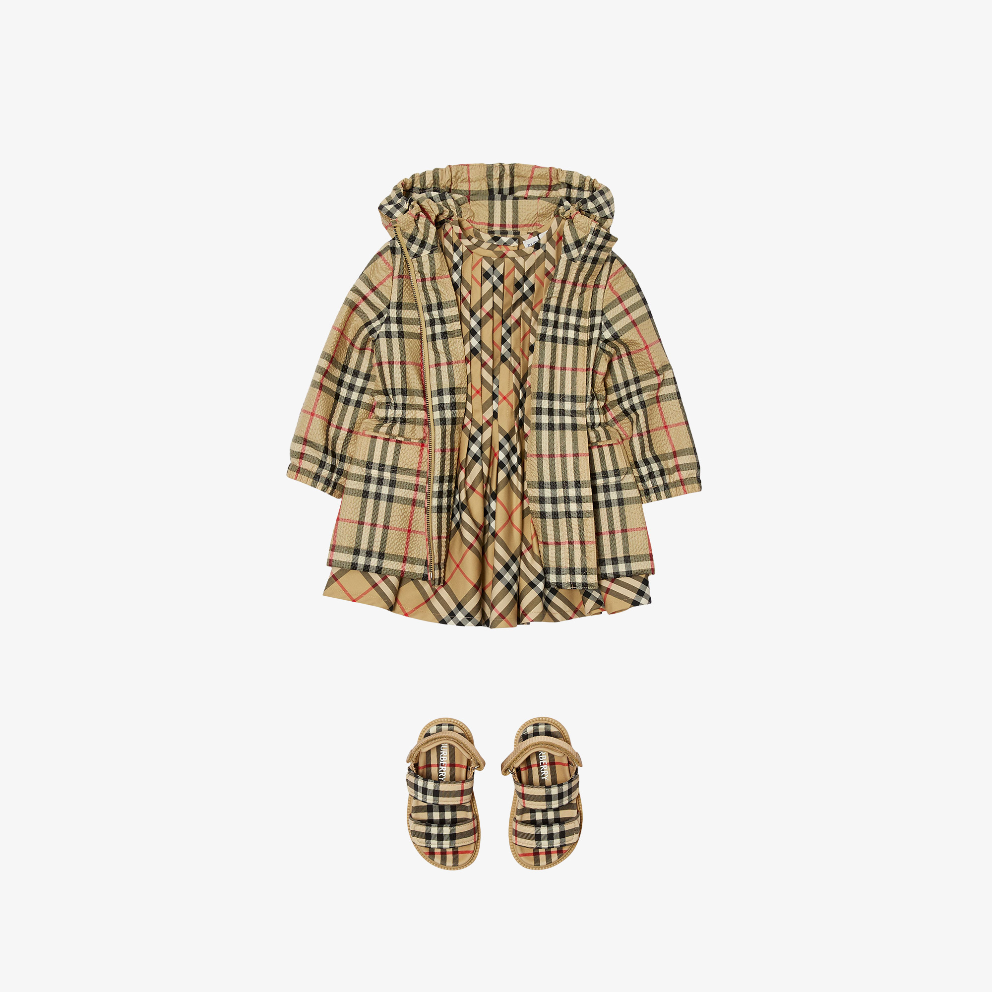 Burberry Check Kapüşonlu Çocuk Bej Ceket6 Aylık8078309| Occasion