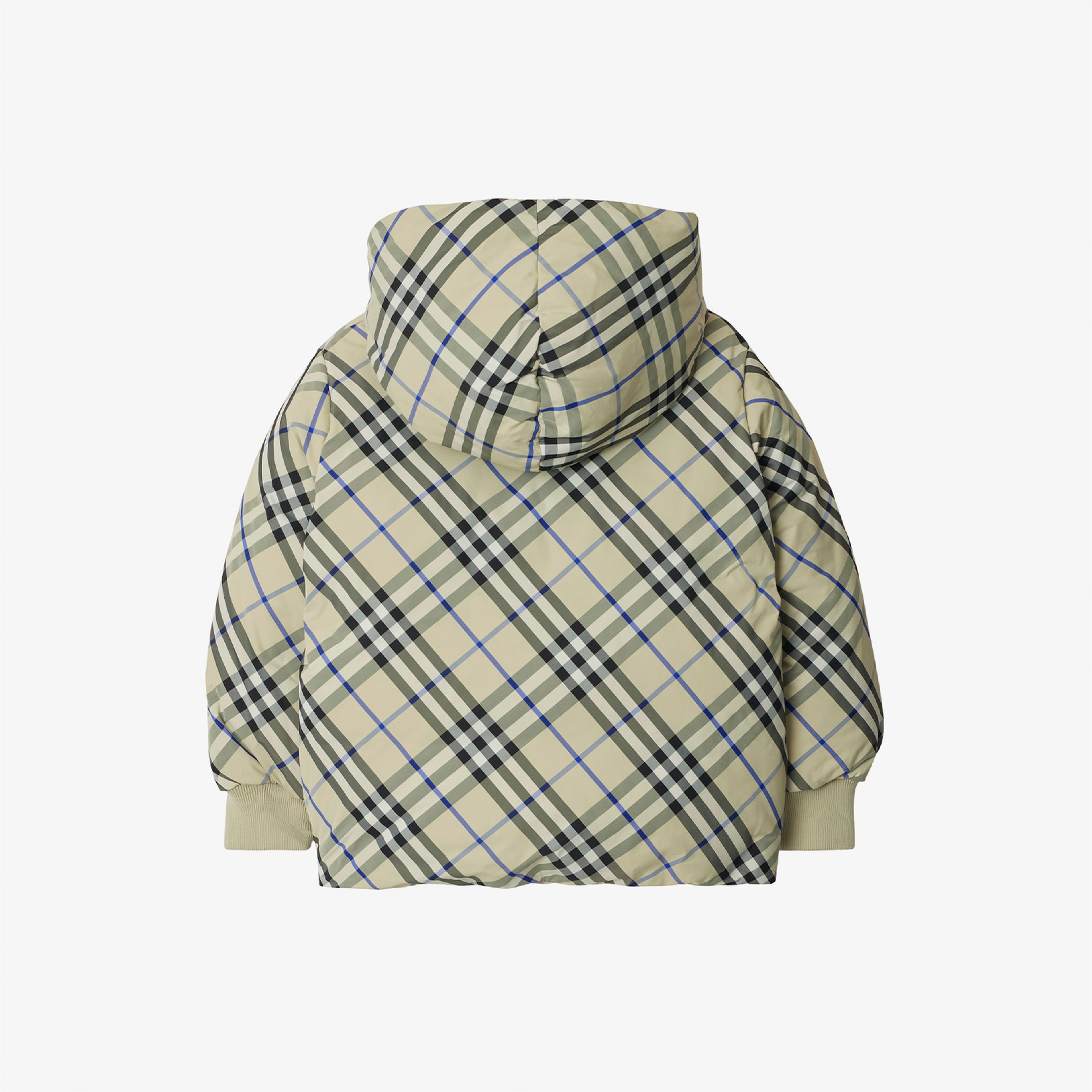 Burberry Reversible Check Nylon Puffer Çocuk Krem Rengi Mont