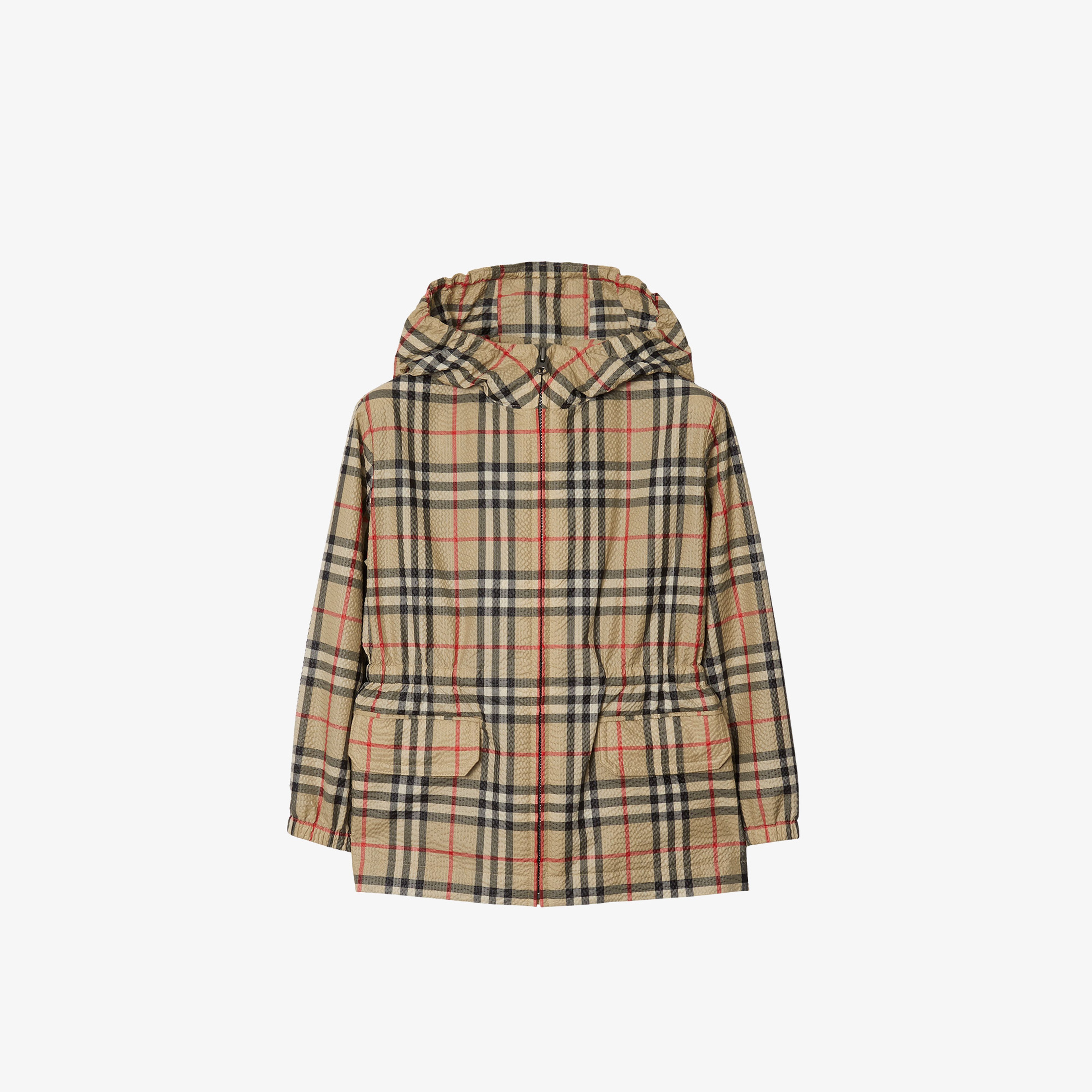 Burberry Check Kapüşonlu Çocuk Bej Ceket