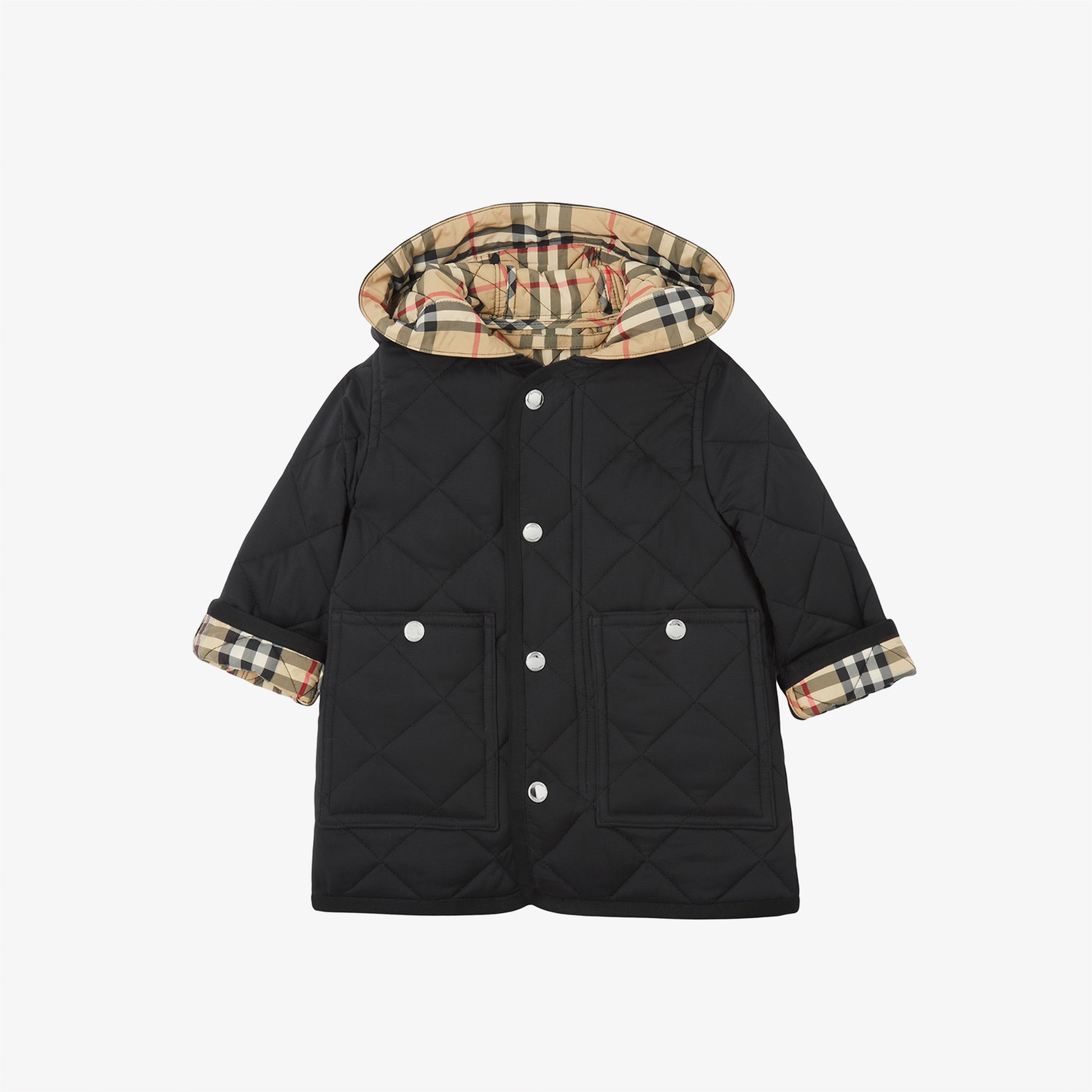 Burberry Siyah Düğmeli Bebek Mont