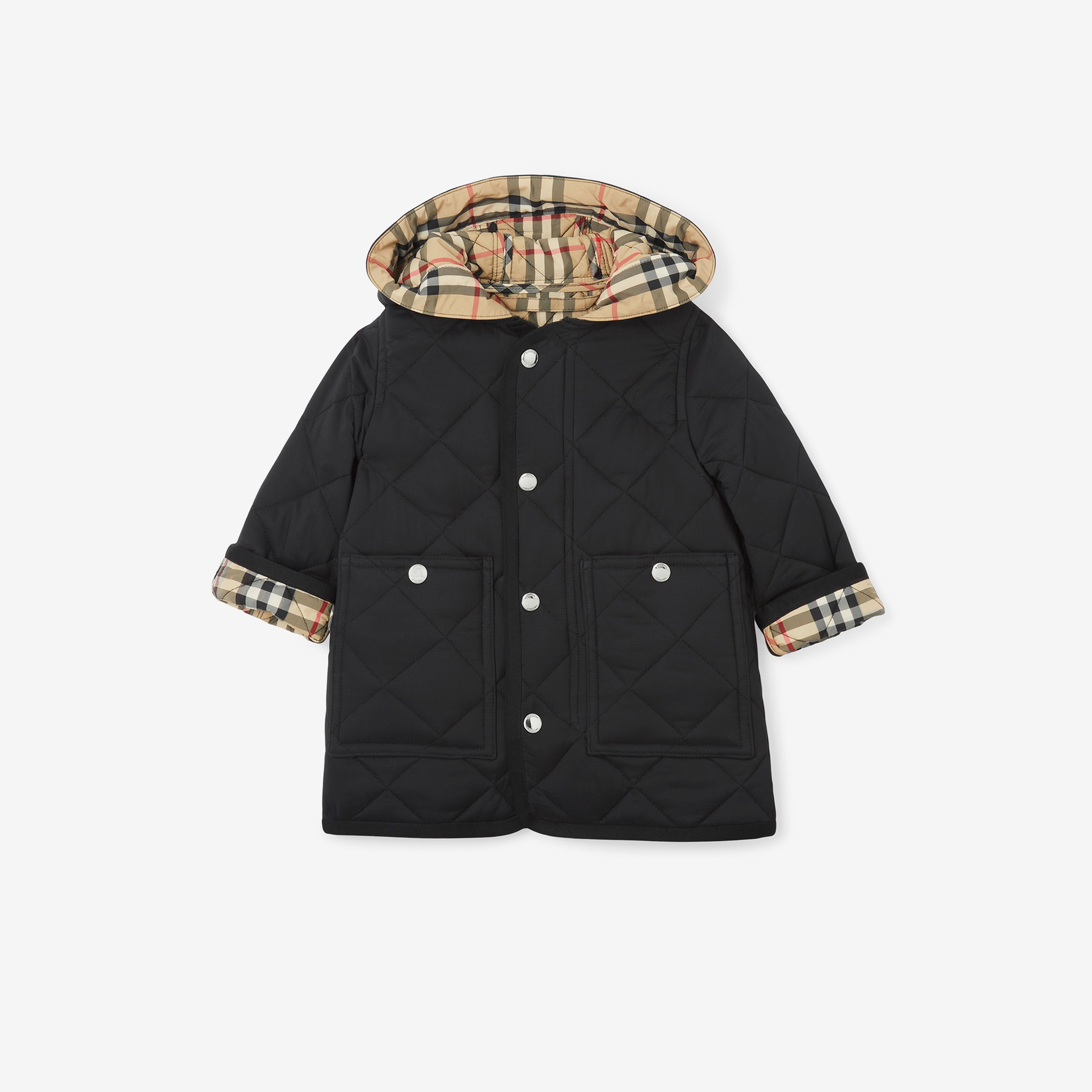 Burberry Siyah Düğmeli Bebek Mont