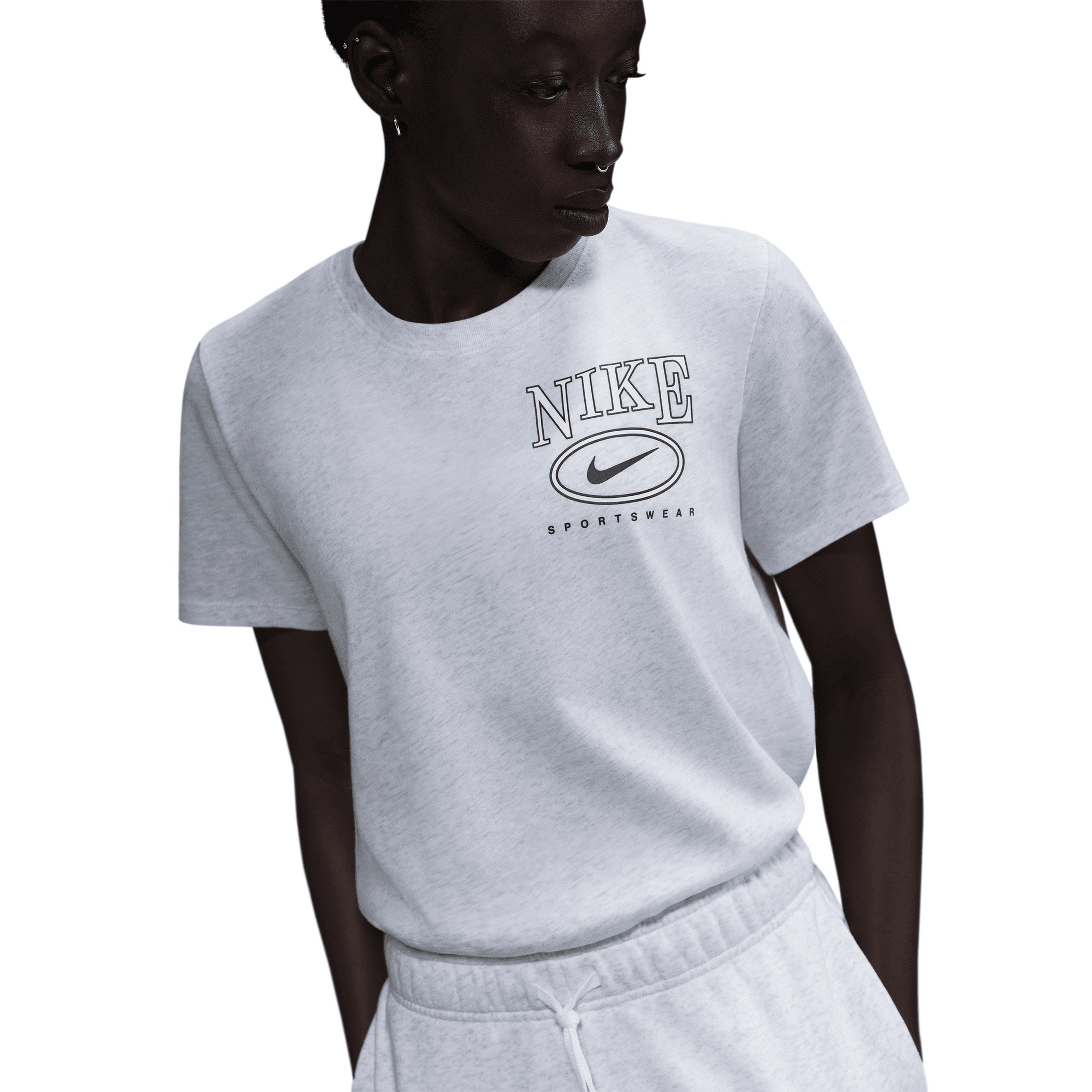 Nike Sportswear Club Kadın Gri T-Shirt