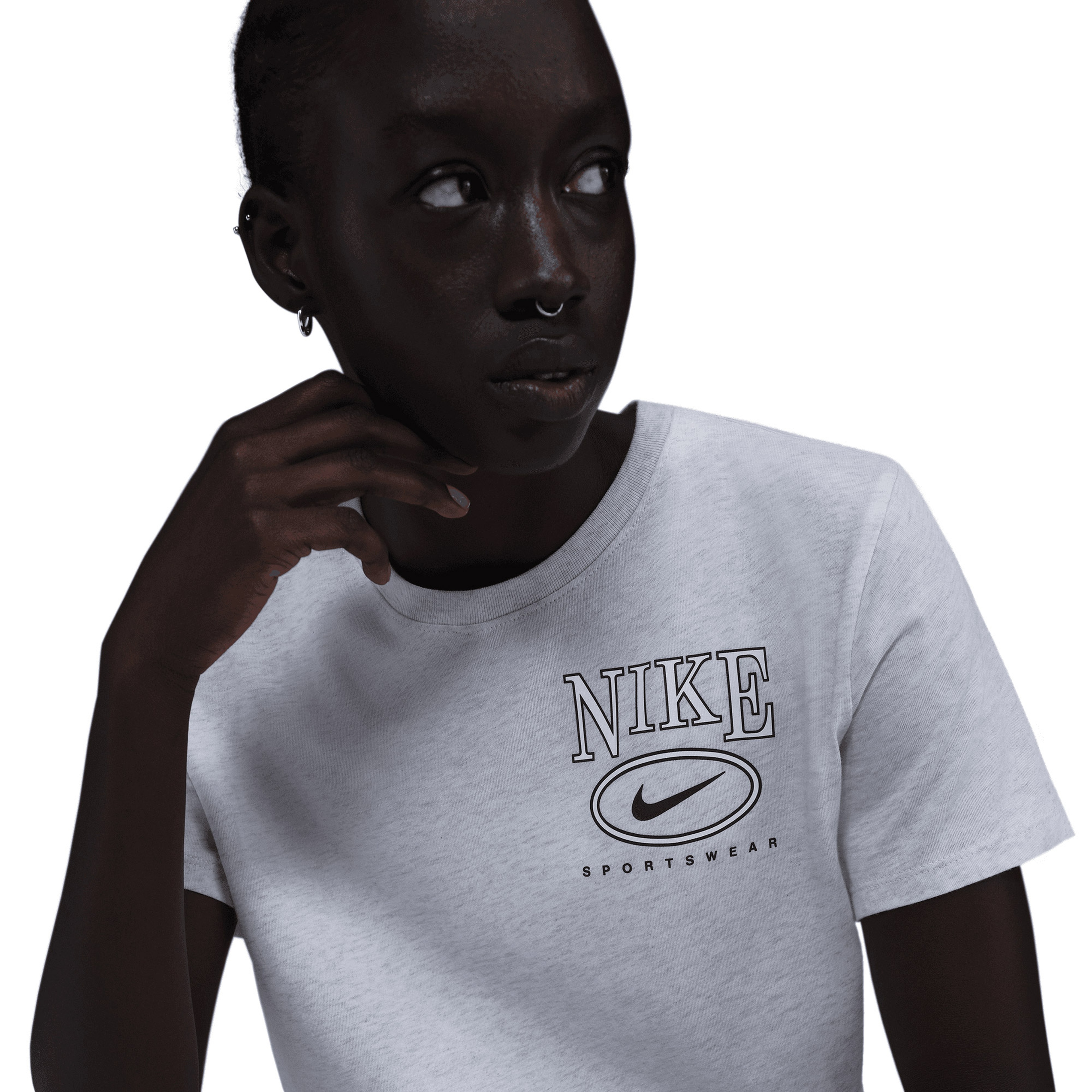Nike Sportswear Club Kadın Gri T-Shirt